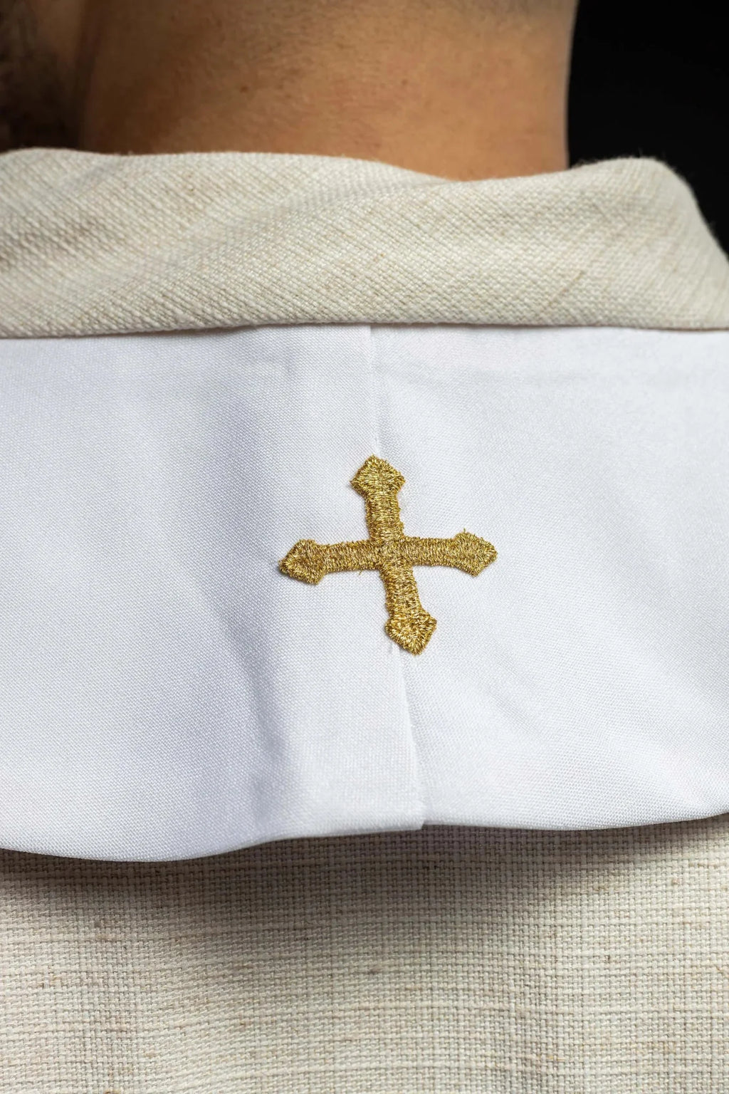 Długa stuła haftowana Ślubna w kolorze białym
