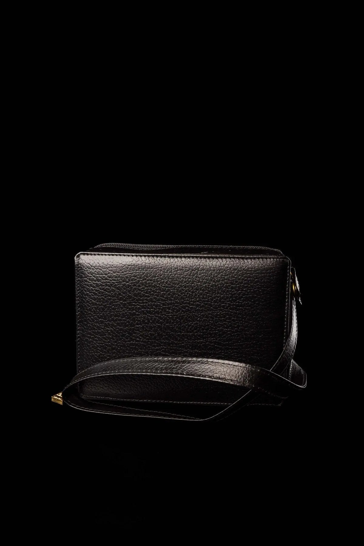 Black Mission Case with Liturgical Equipment and Shoulder Strap, front view