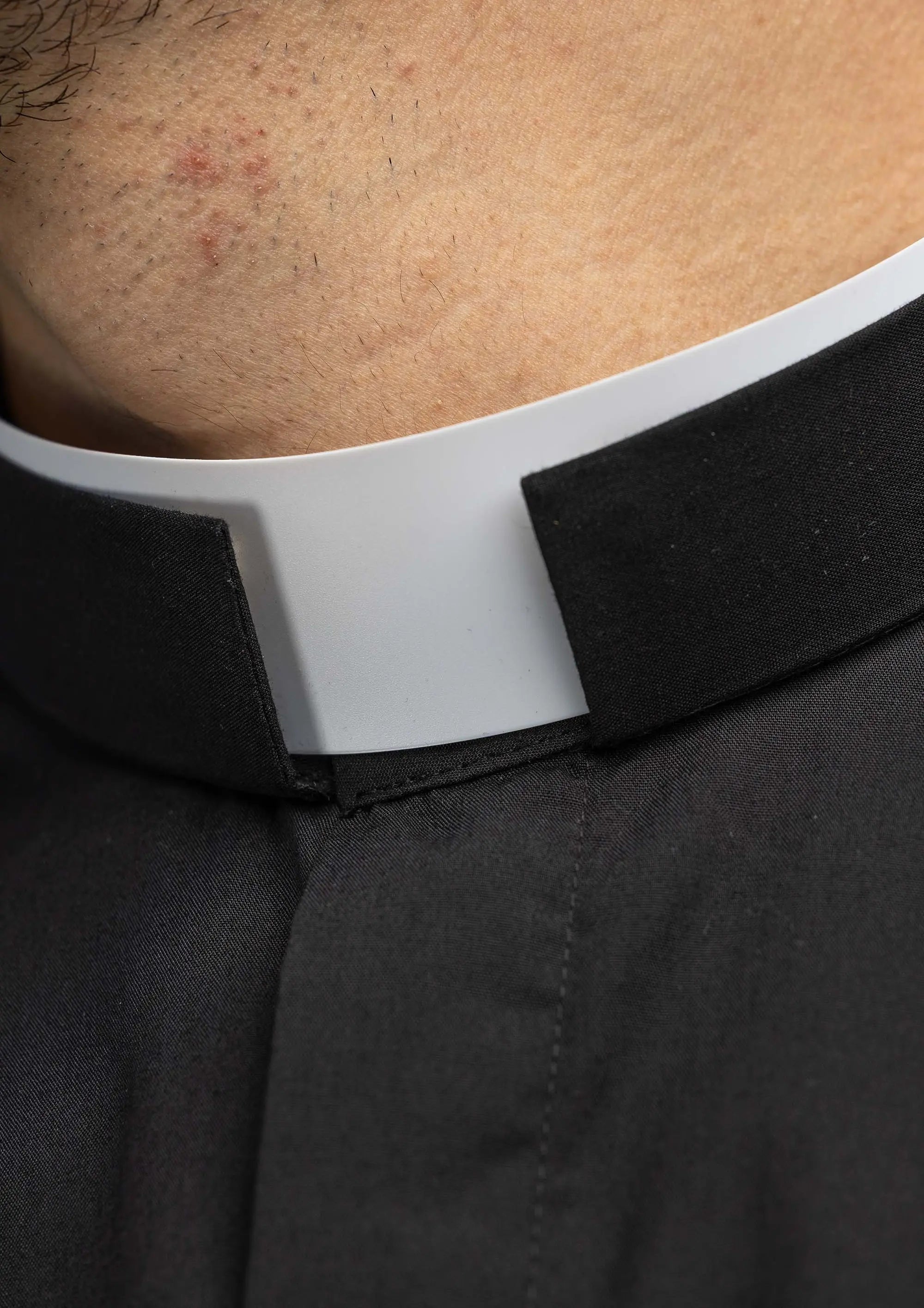 Roman Clergy Shirt Black Short Sleeve with Collar Tab