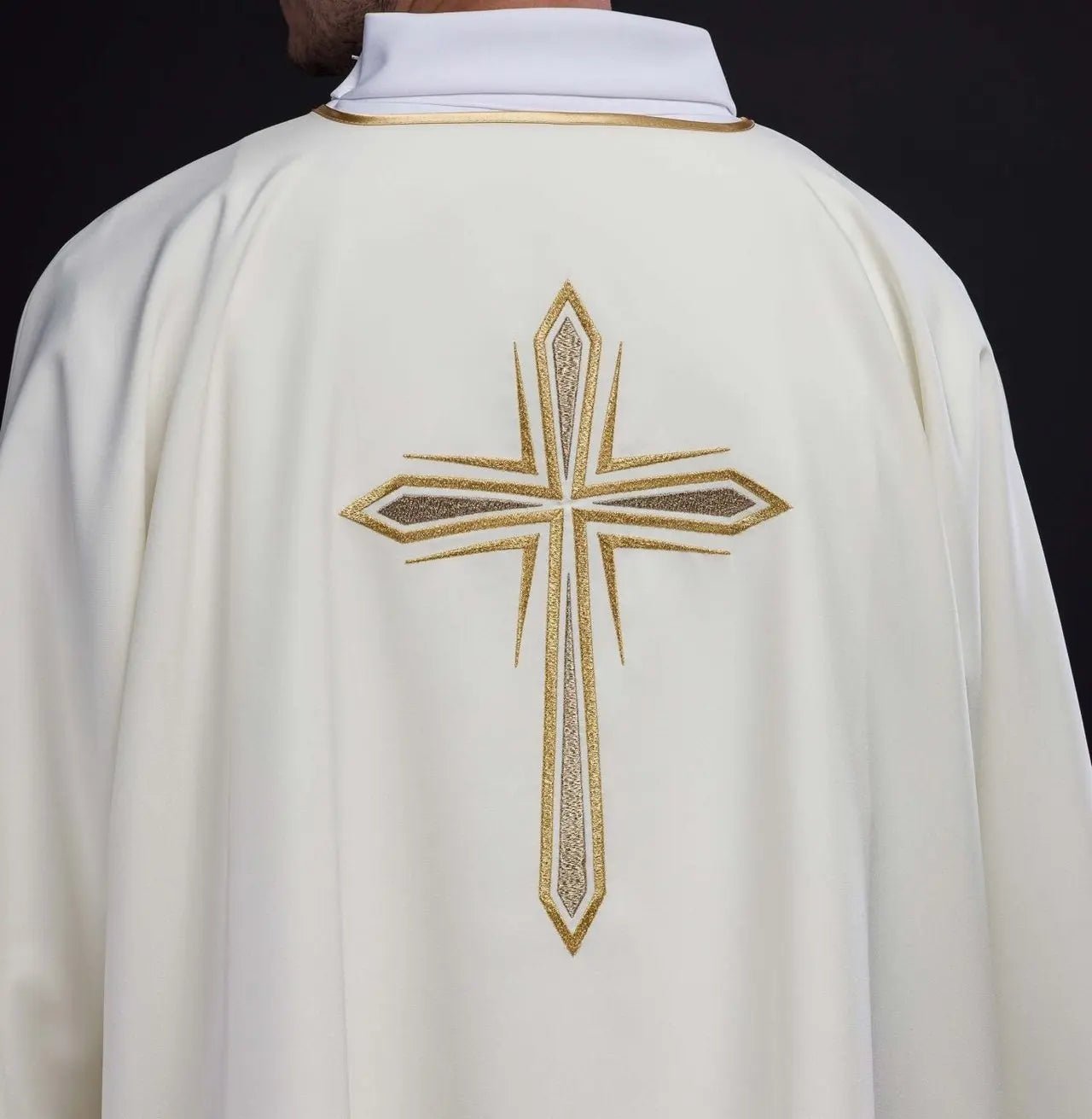 Ecru Dalmatic with Embroidered Gold Cross