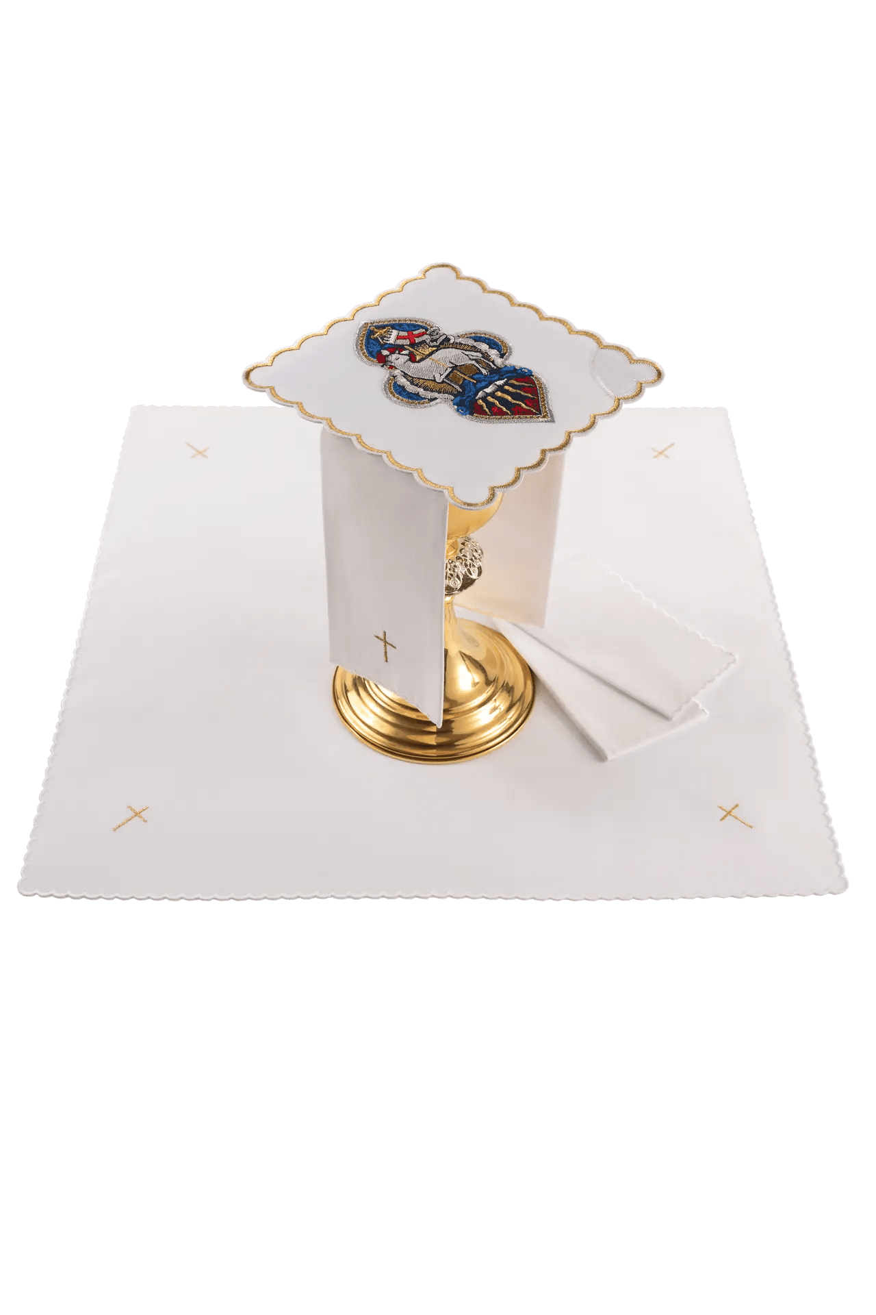 Embroidered Chalice Linen Set for Easter with Lamb of God - HAFTINA ATELIER