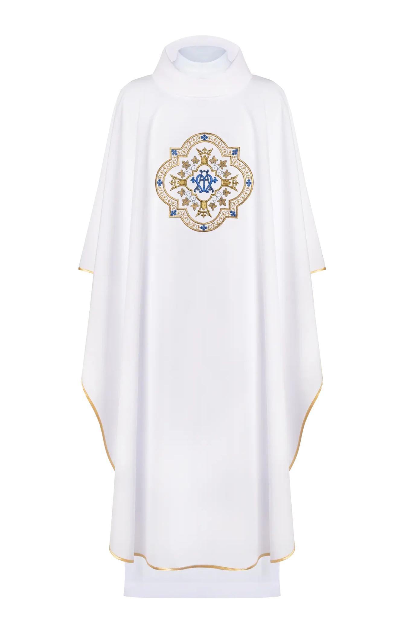 Embroidered chasuble Marian motif White - HAFTINA ATELIER