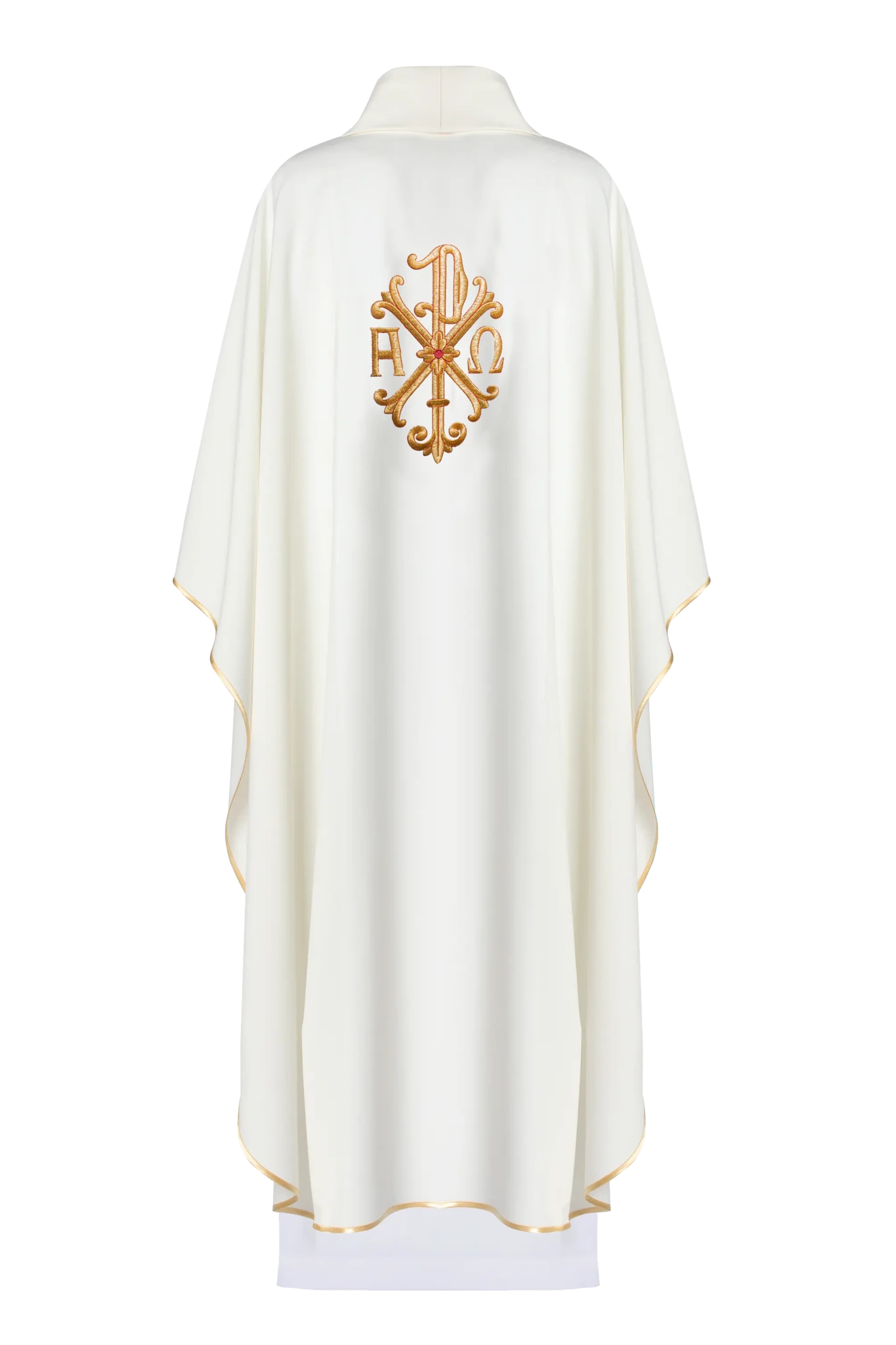 Embroidered cross ecru chasuble - HAFTINA ATELIER