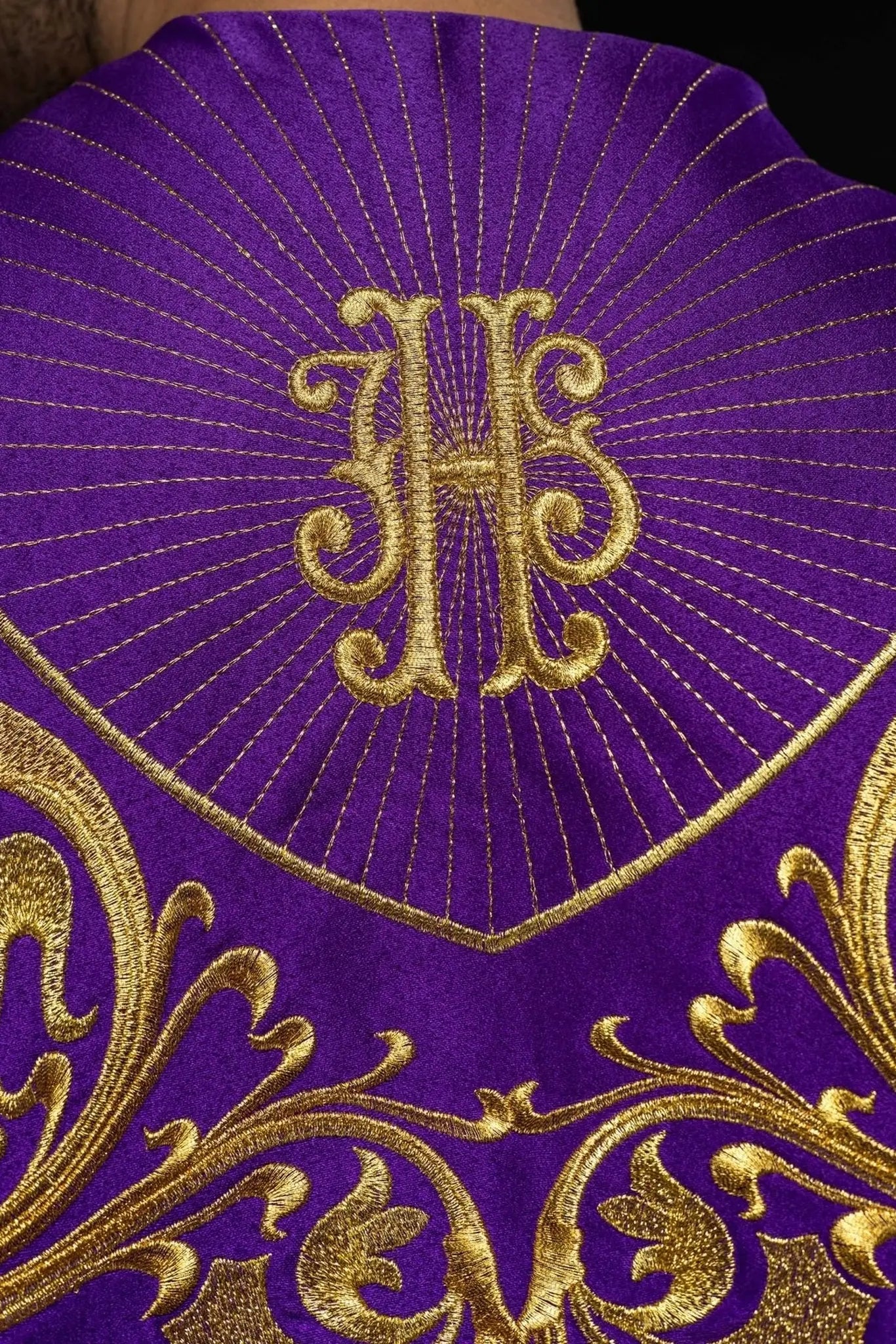 Purple liturgical chapel with gold IHS monogram Purple liturgical chapel with gold IHS monogram
