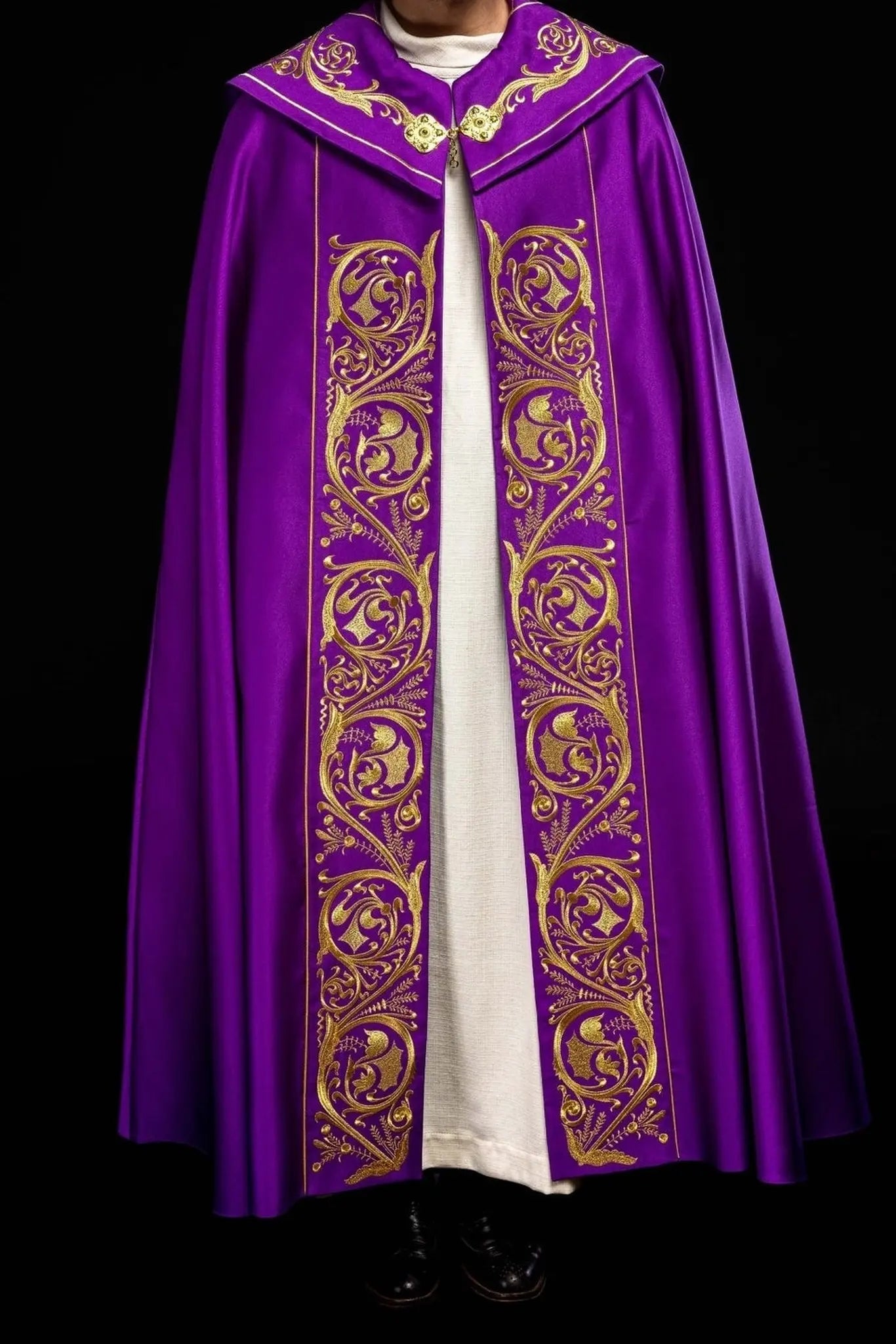 Purple liturgical chapel with gold IHS monogram
