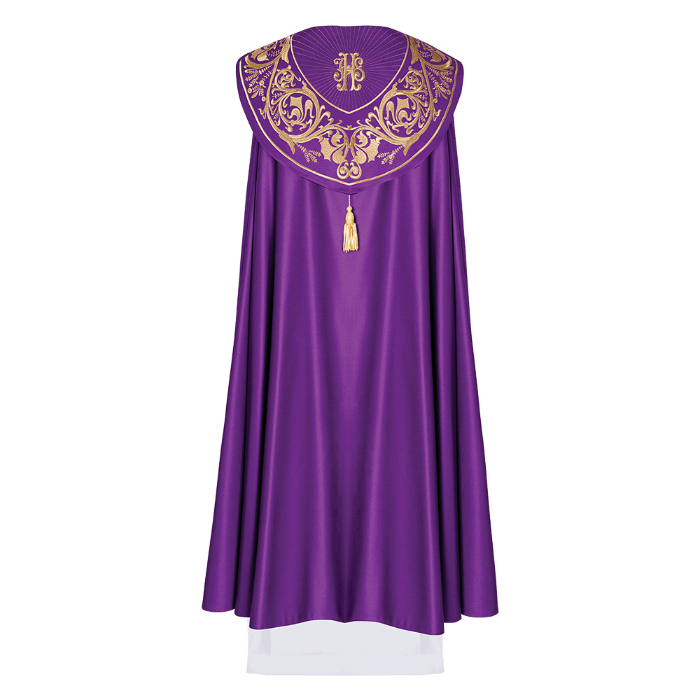 Purple liturgical chapel with gold IHS monogram