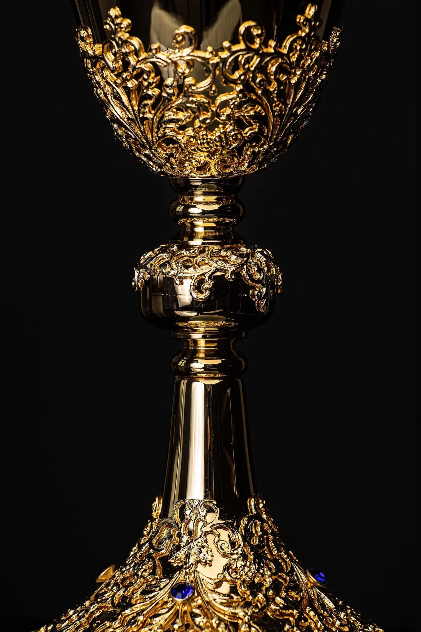 Handmade Gold-Plated Chalice with Imitation Sapphires - HAFTINA ATELIER
