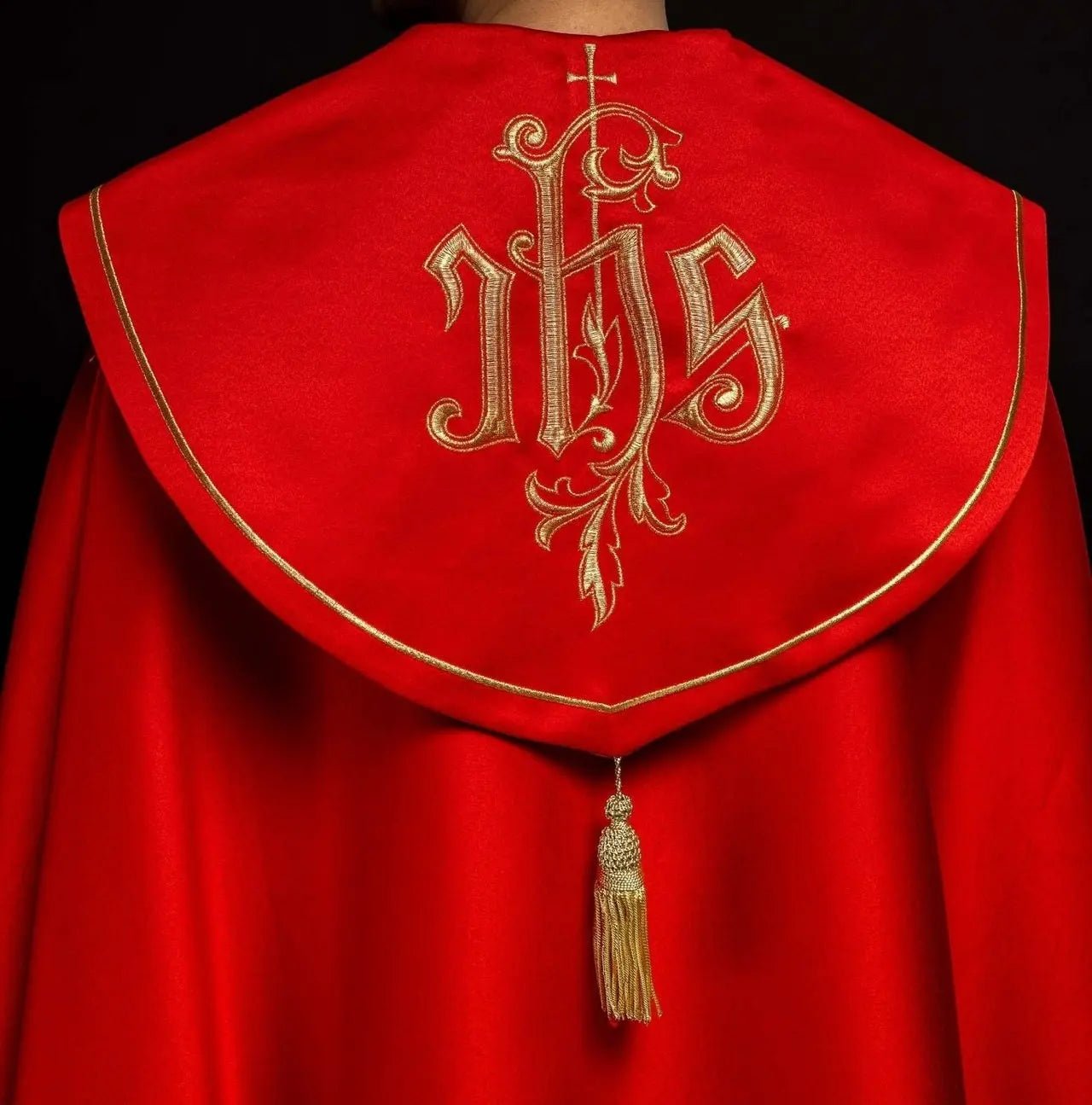 Eucharistic cape monogram IHS Red