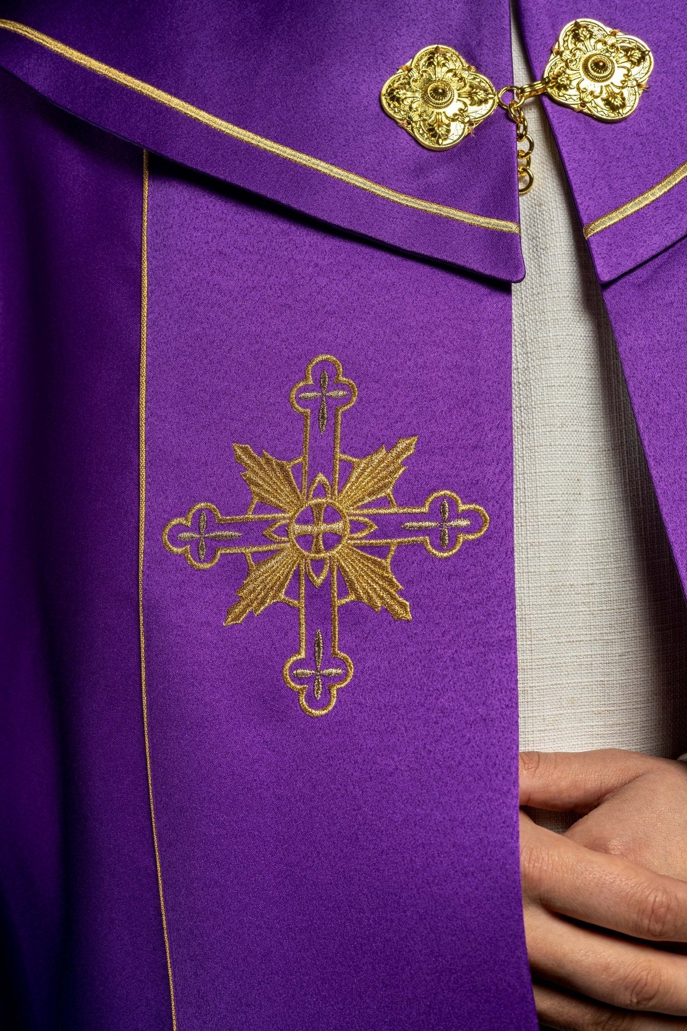 Kapa eucharystyczna monogram IHS Fioletowa