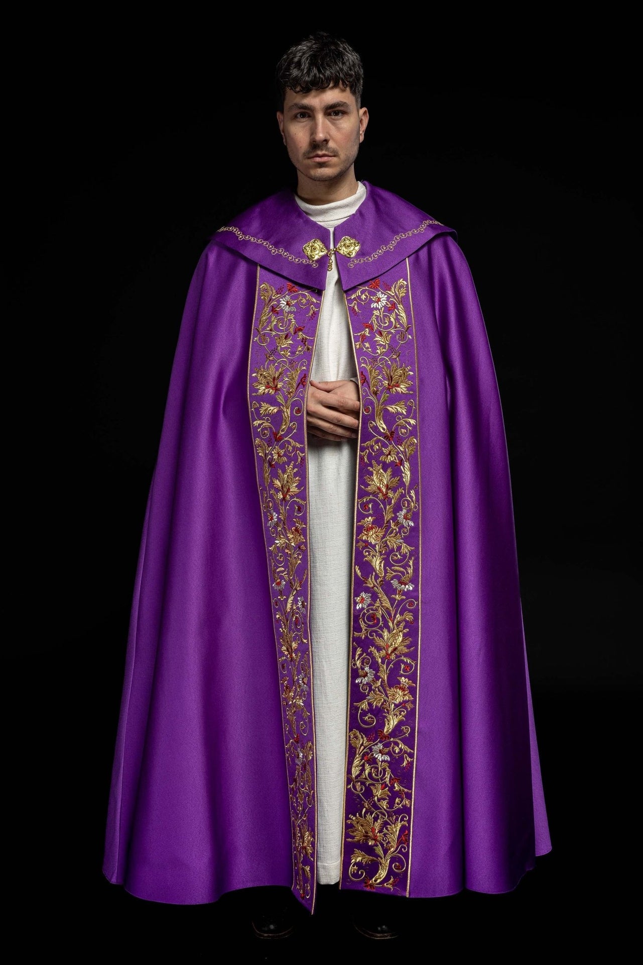 Kapa eucharystyczna monogram PX w kolorze fioletowym