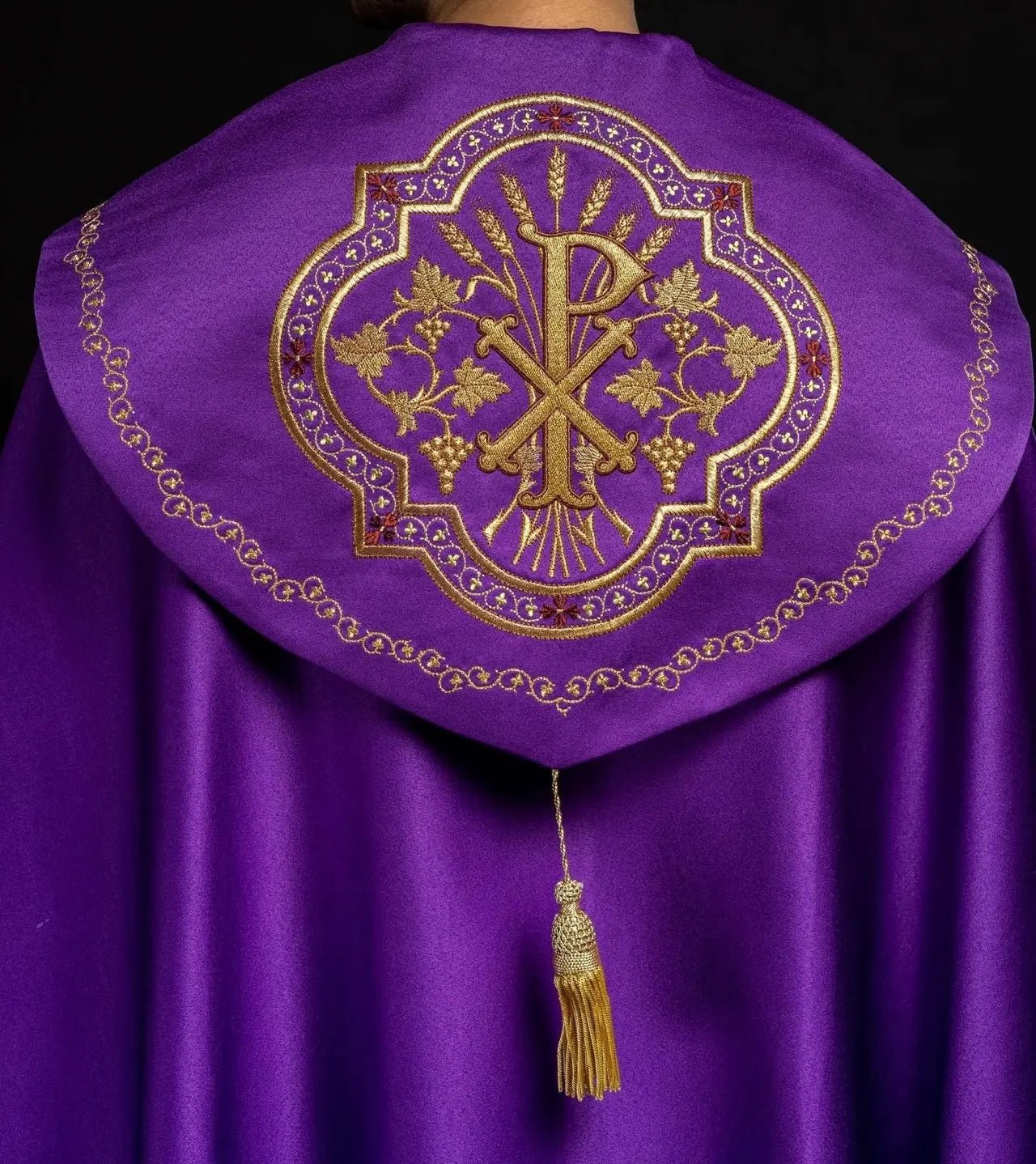 Eucharistic cape monogram PX in purple