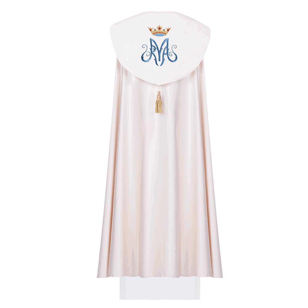 Embroidered Marian cape ecru