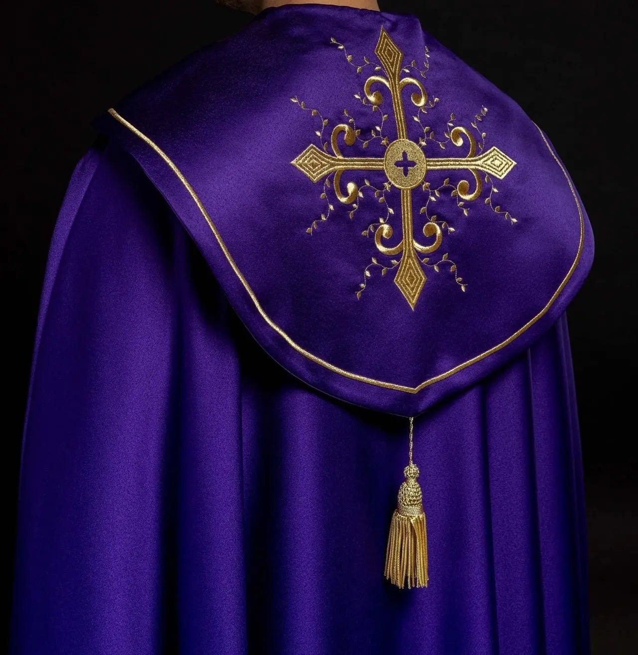 Embroidered liturgical cape purple