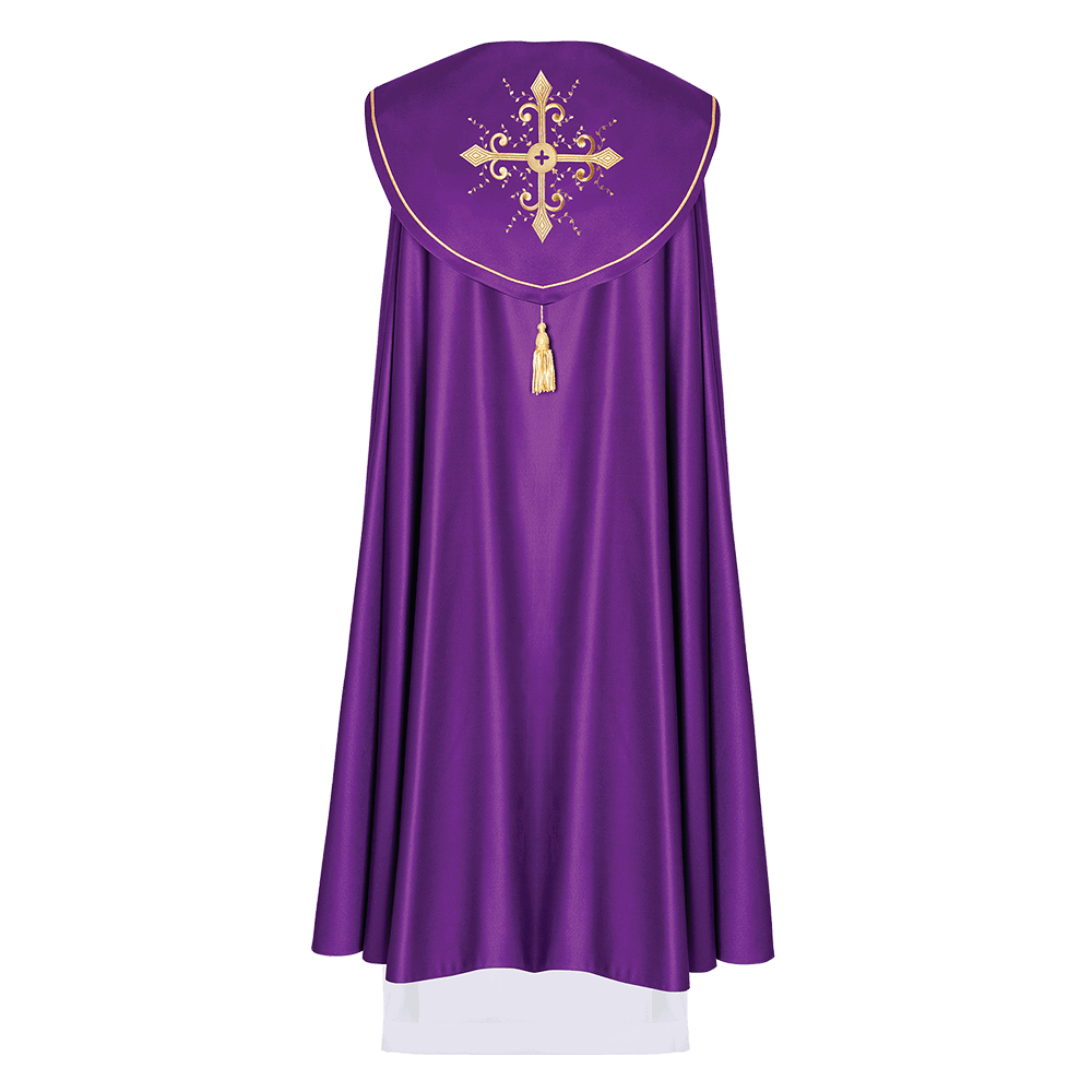 Embroidered liturgical cape purple