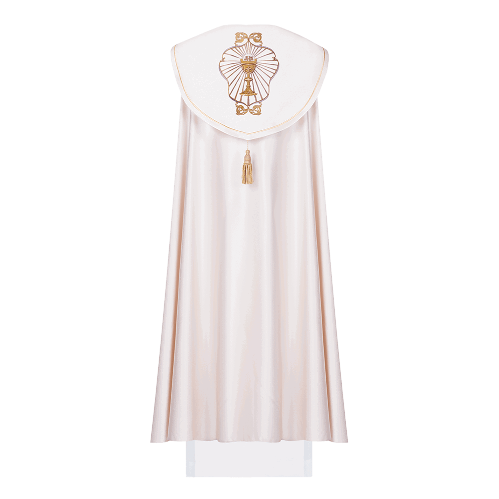 Liturgical chapel embroidered chalice and IHS ecru