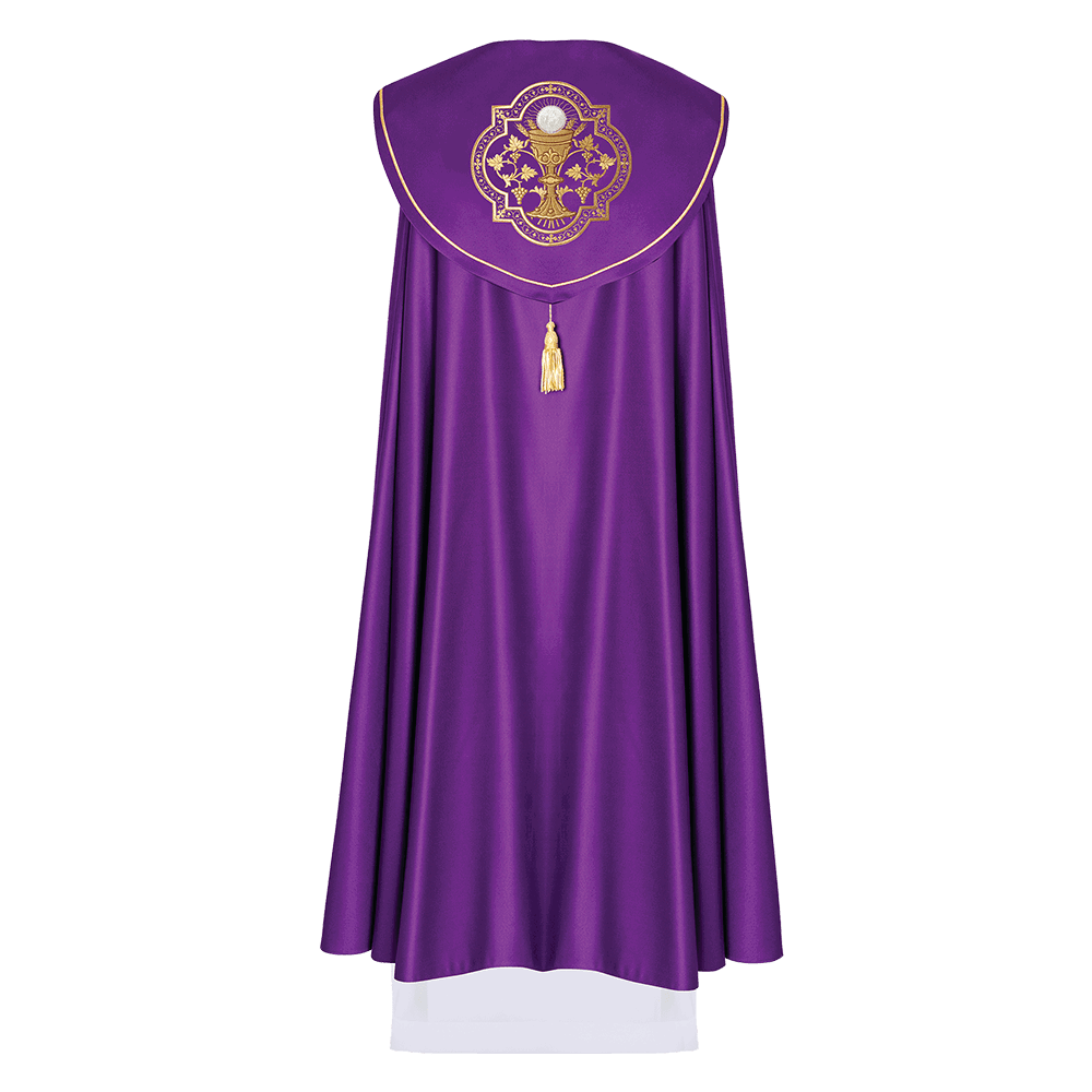 Liturgical chapel with embroidered chalice in purple