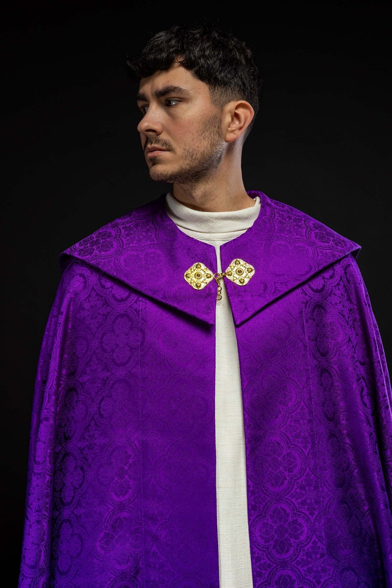 Kapa liturgiczna żakardowa fioletowa