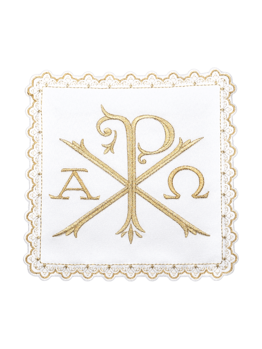 Komplet kielichowy z motywem PAX oraz literami Alfa i Omega