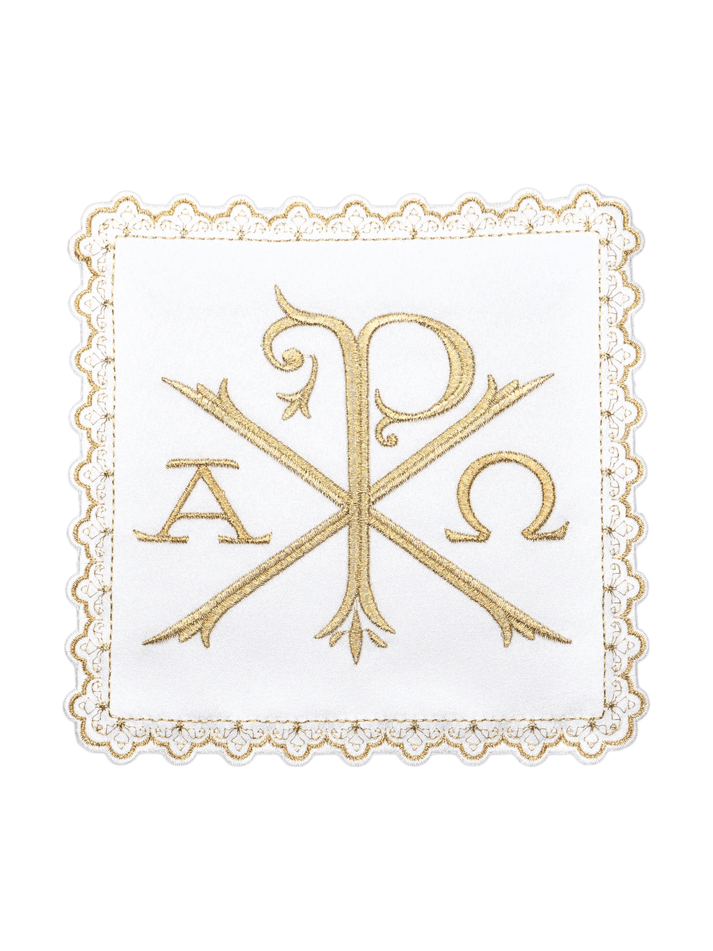 Komplet kielichowy z motywem PAX oraz literami Alfa i Omega