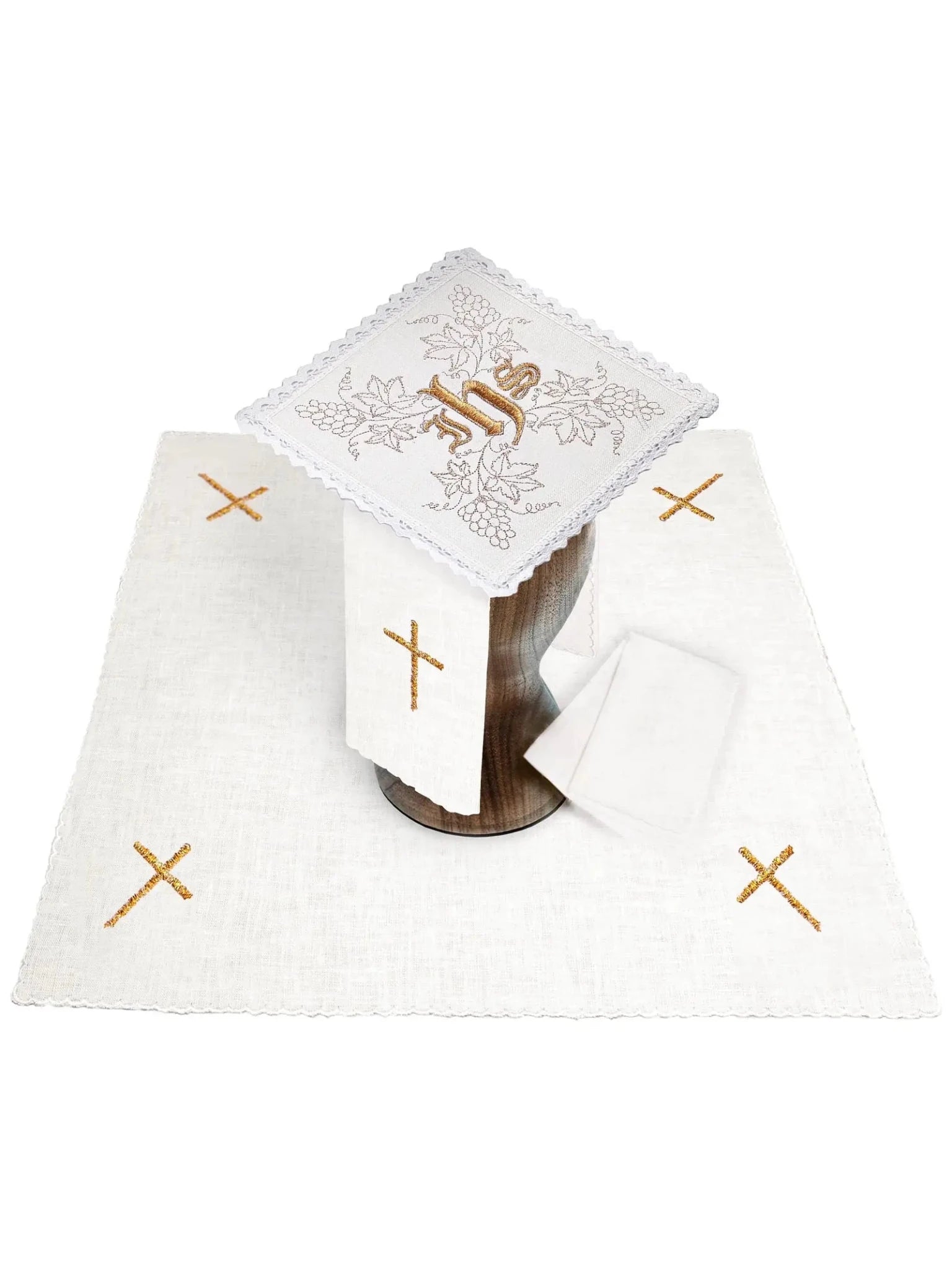 Linen chalice linen embroidered Grape IHS - HAFTINA ATELIER