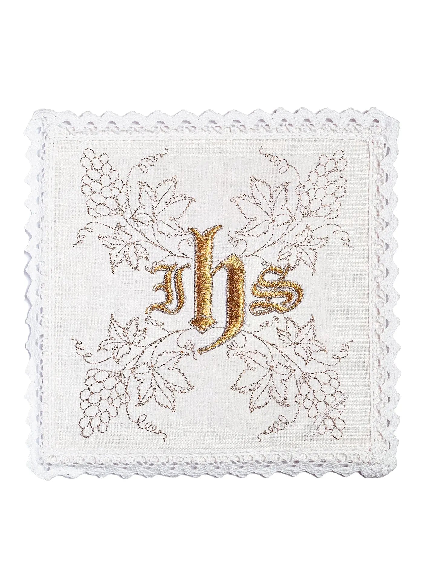 Linen chalice linen embroidered Grape IHS - HAFTINA ATELIER