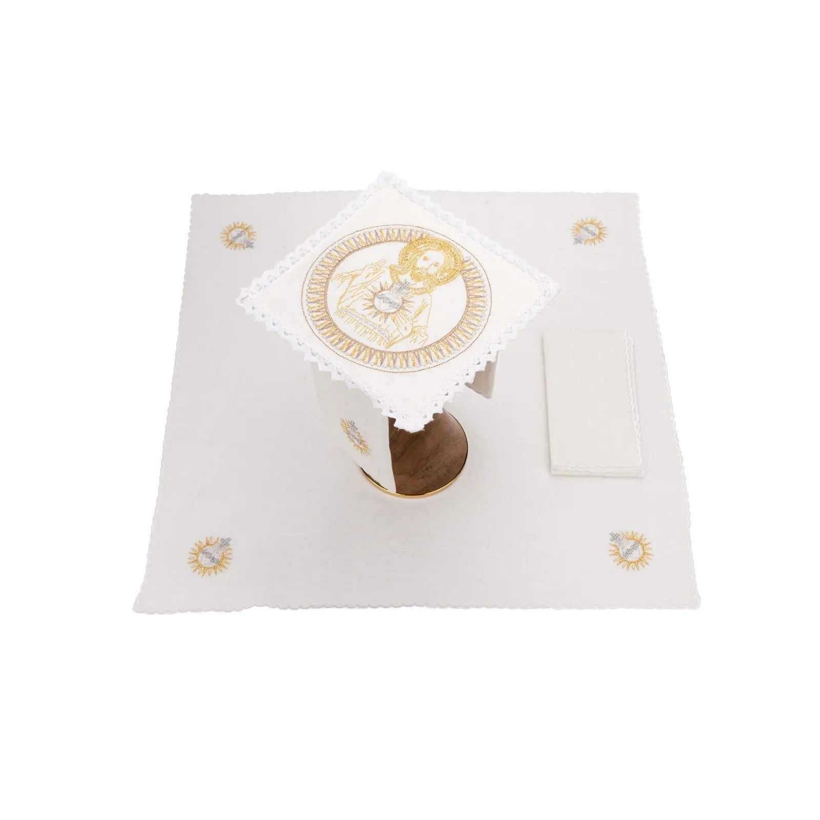 Linen embroidered chalice linen - HAFTINA ATELIER