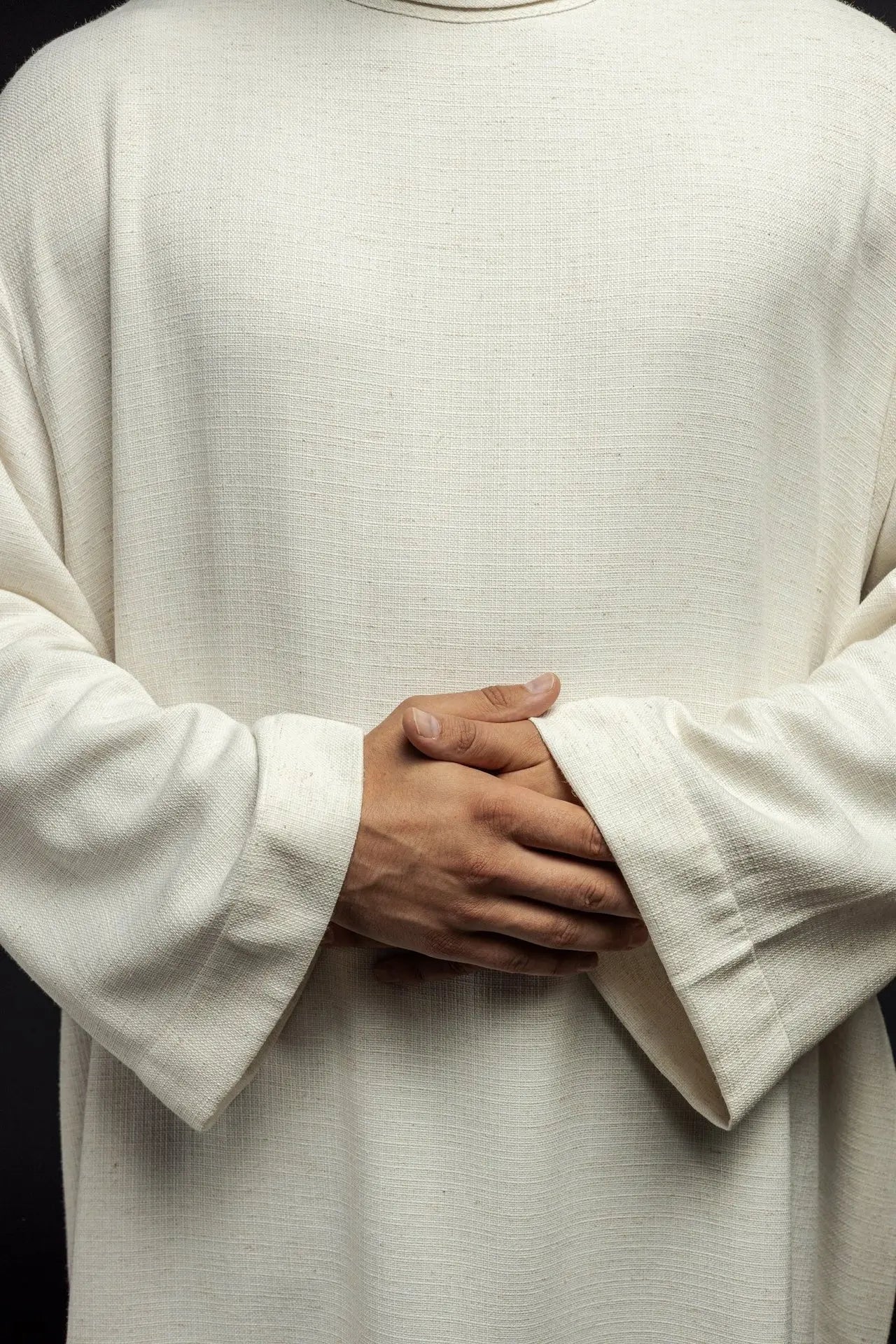 Linen priest's alb in natural weave fabric