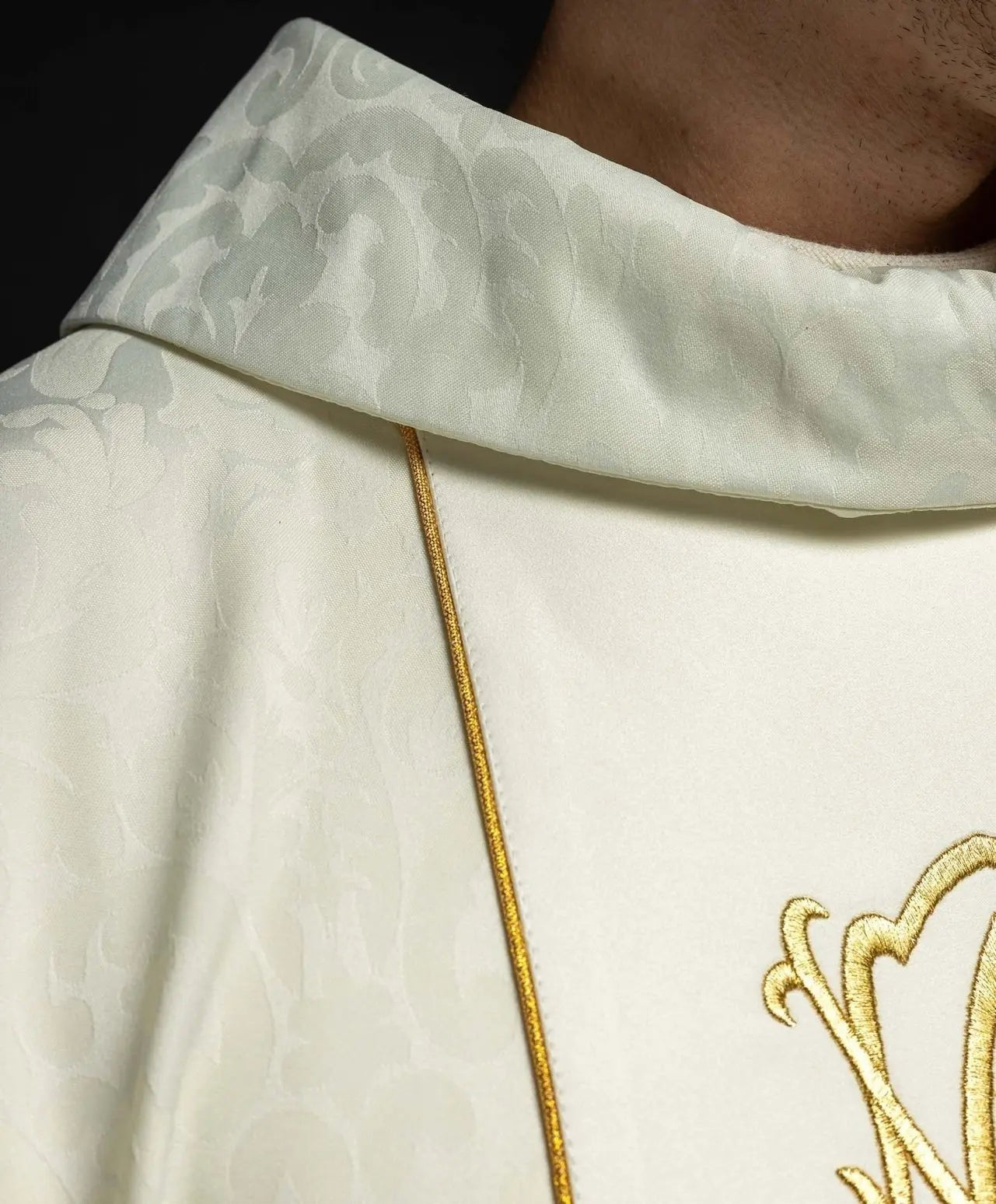 Marian liturgical chasuble with embroidered lilies