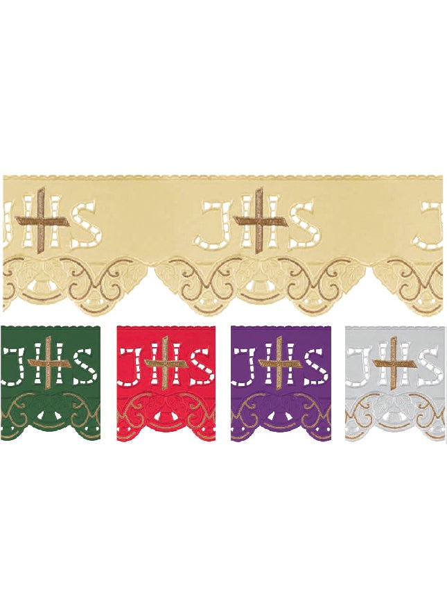 Metre with front embroidery IHS Cross Purple