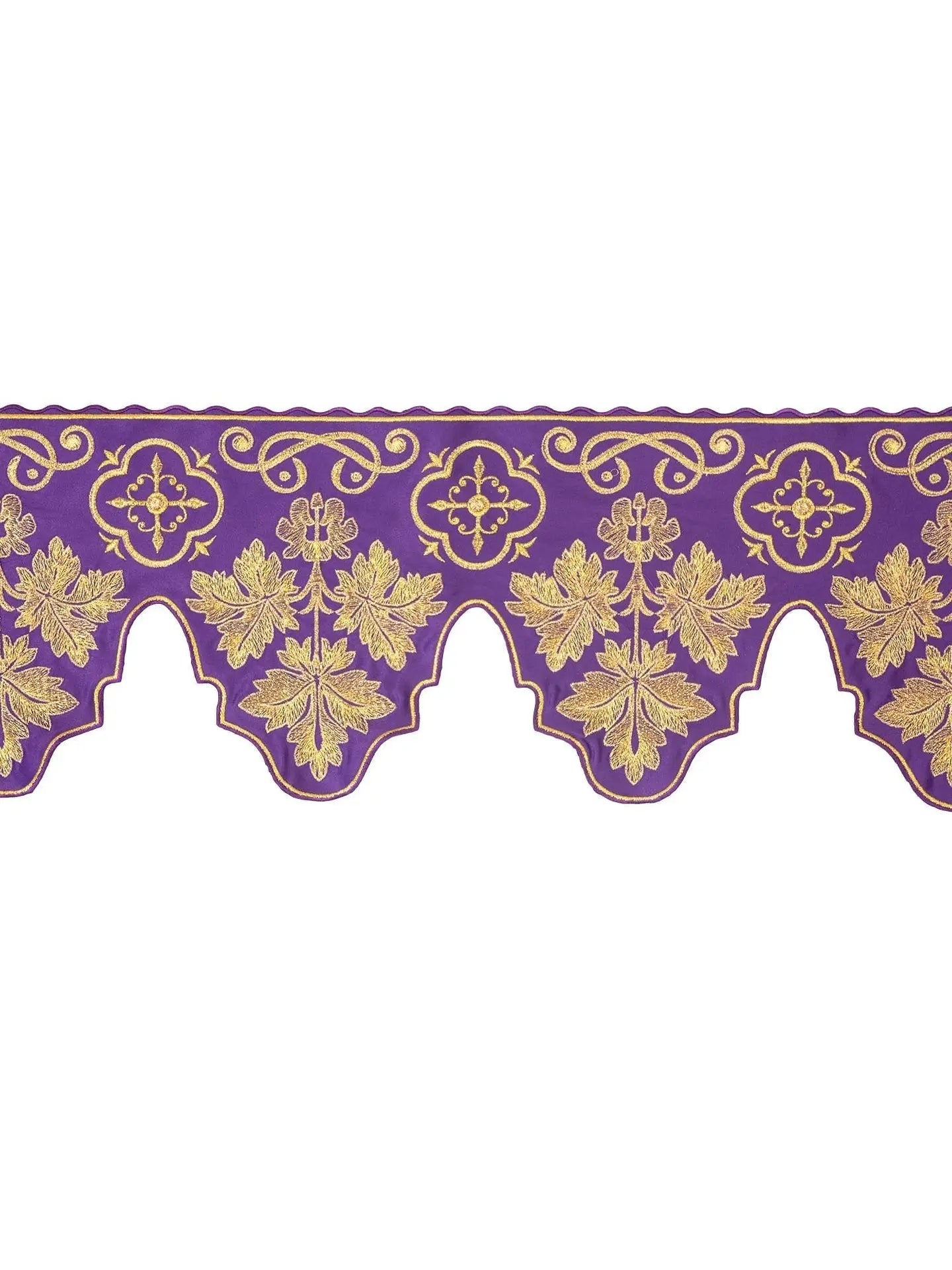 Metre with front embroidery Cross Purple