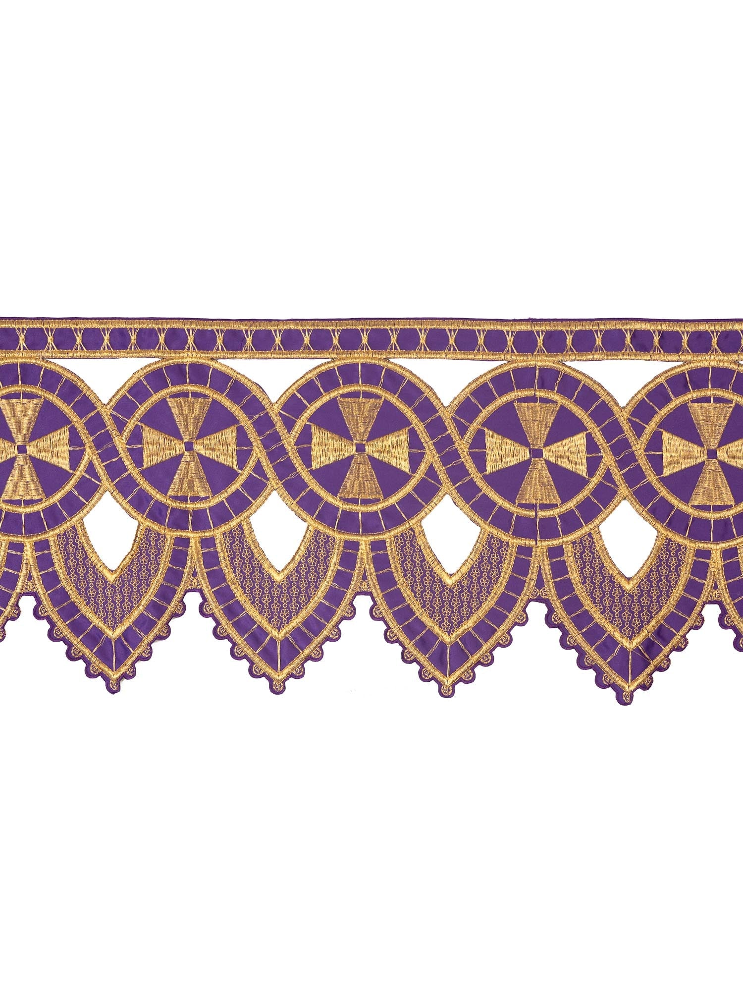 Metre with front embroidery Cross Purple