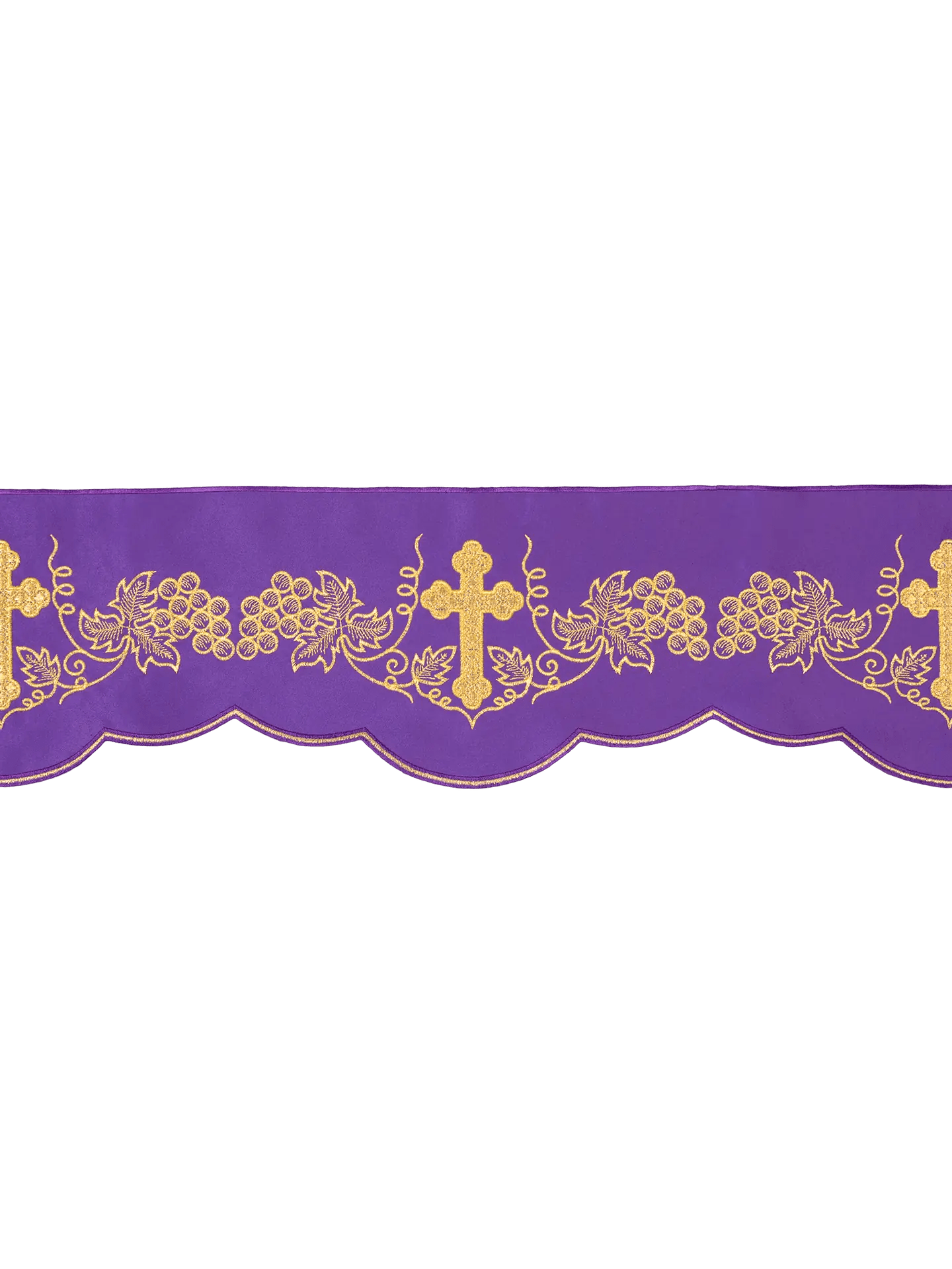 Metre with Cross and Grapes front embroidery Purple