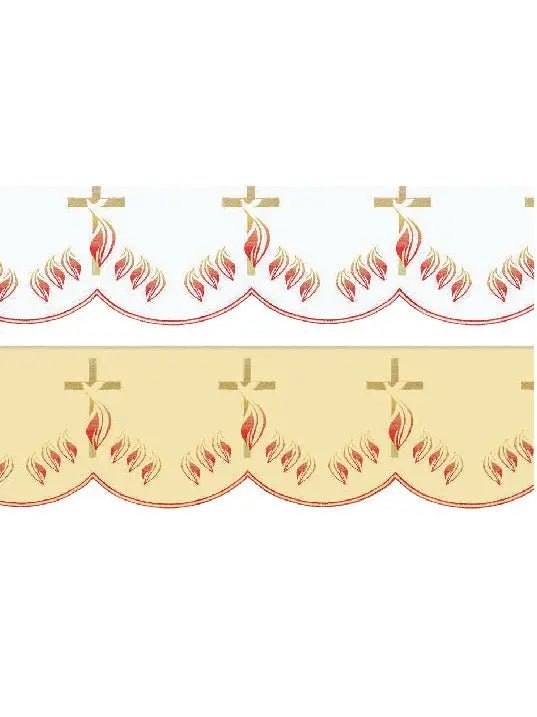 Metre with front embroidery Cross with flames ecru
