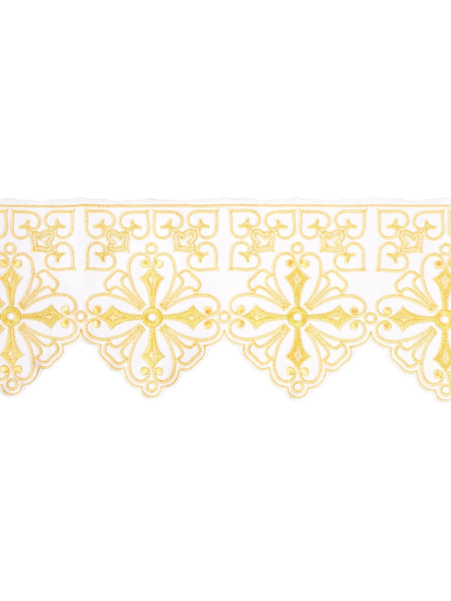 Metre with front embroidery Rosette White