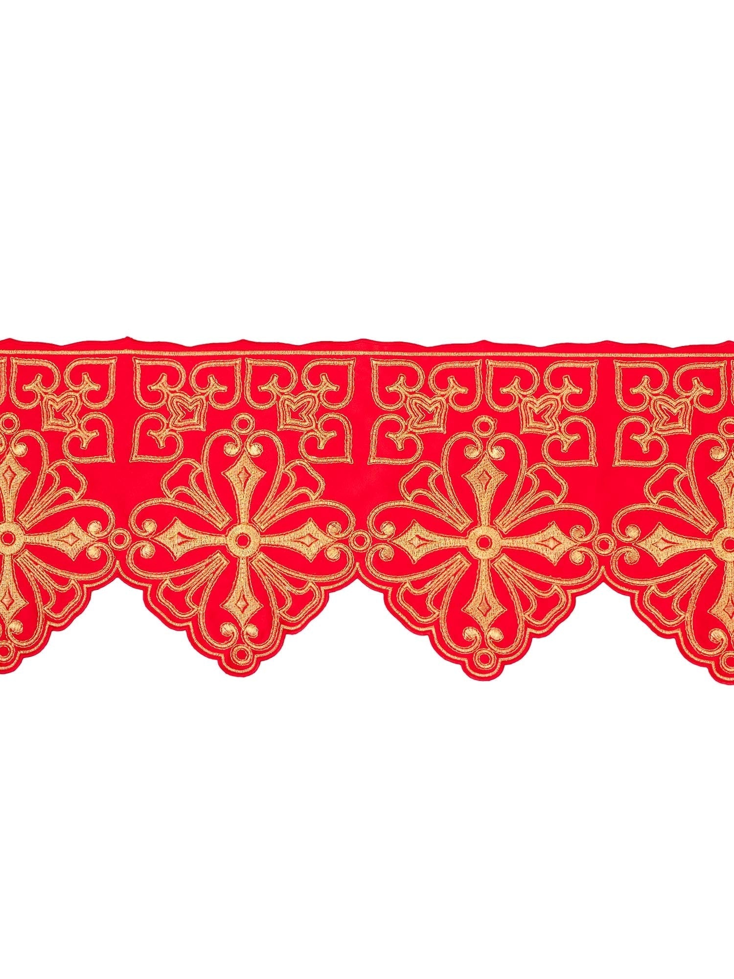 Metre with front embroidery Rosette Red