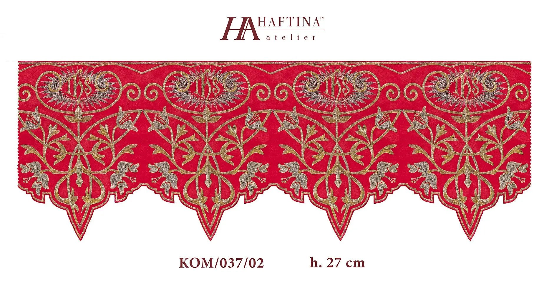Metre with IHS monogram in red