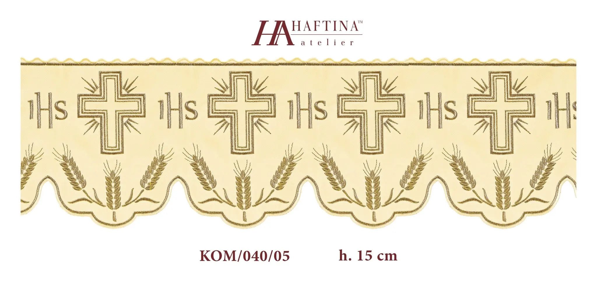 Metre with IHS monogram in ecru with cross motif