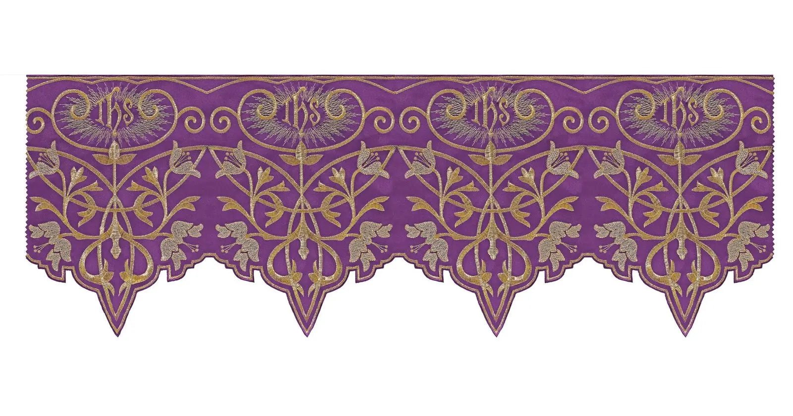 Metre with IHS monogram in purple