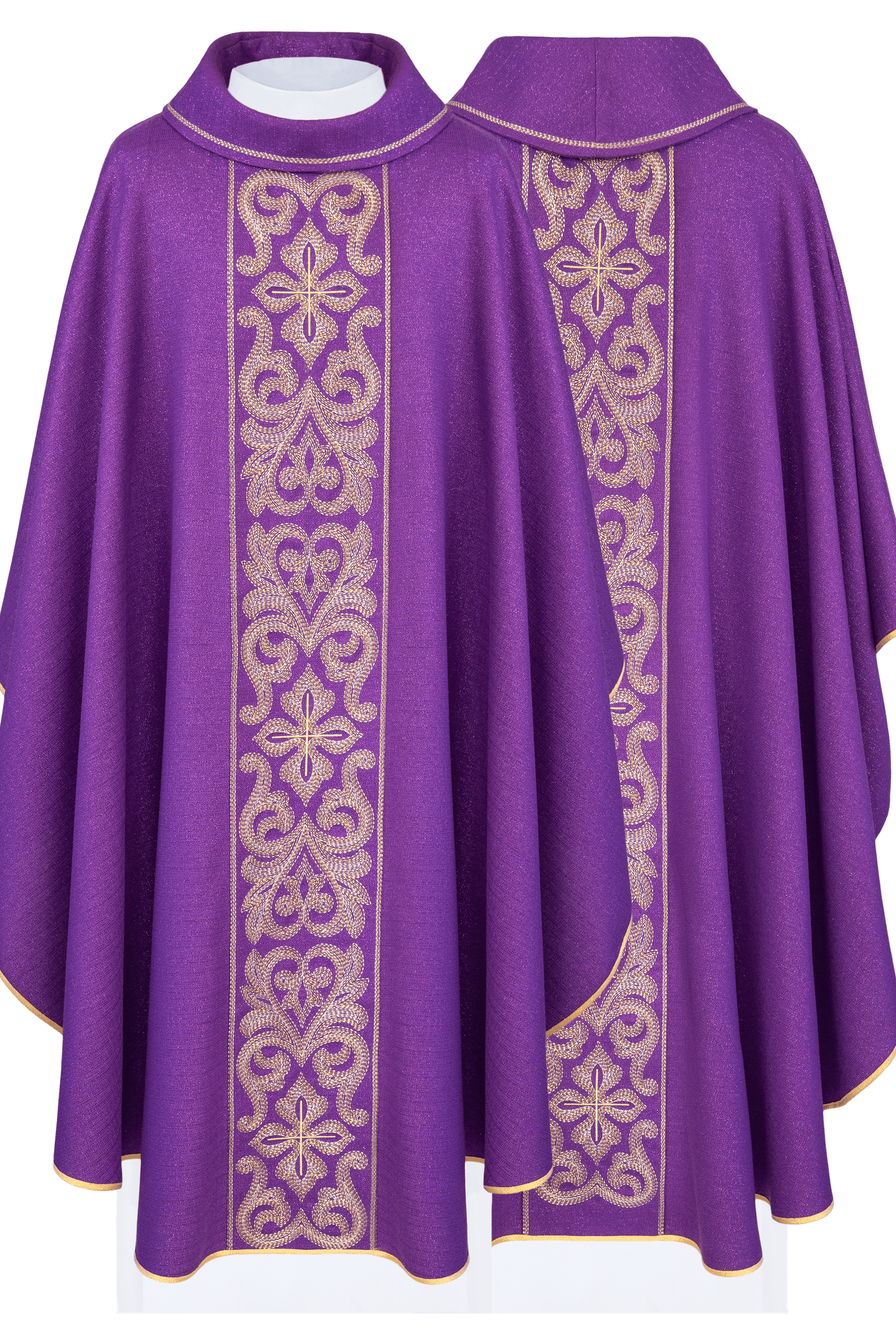 Chasuble richly embroidered with crosses Purple