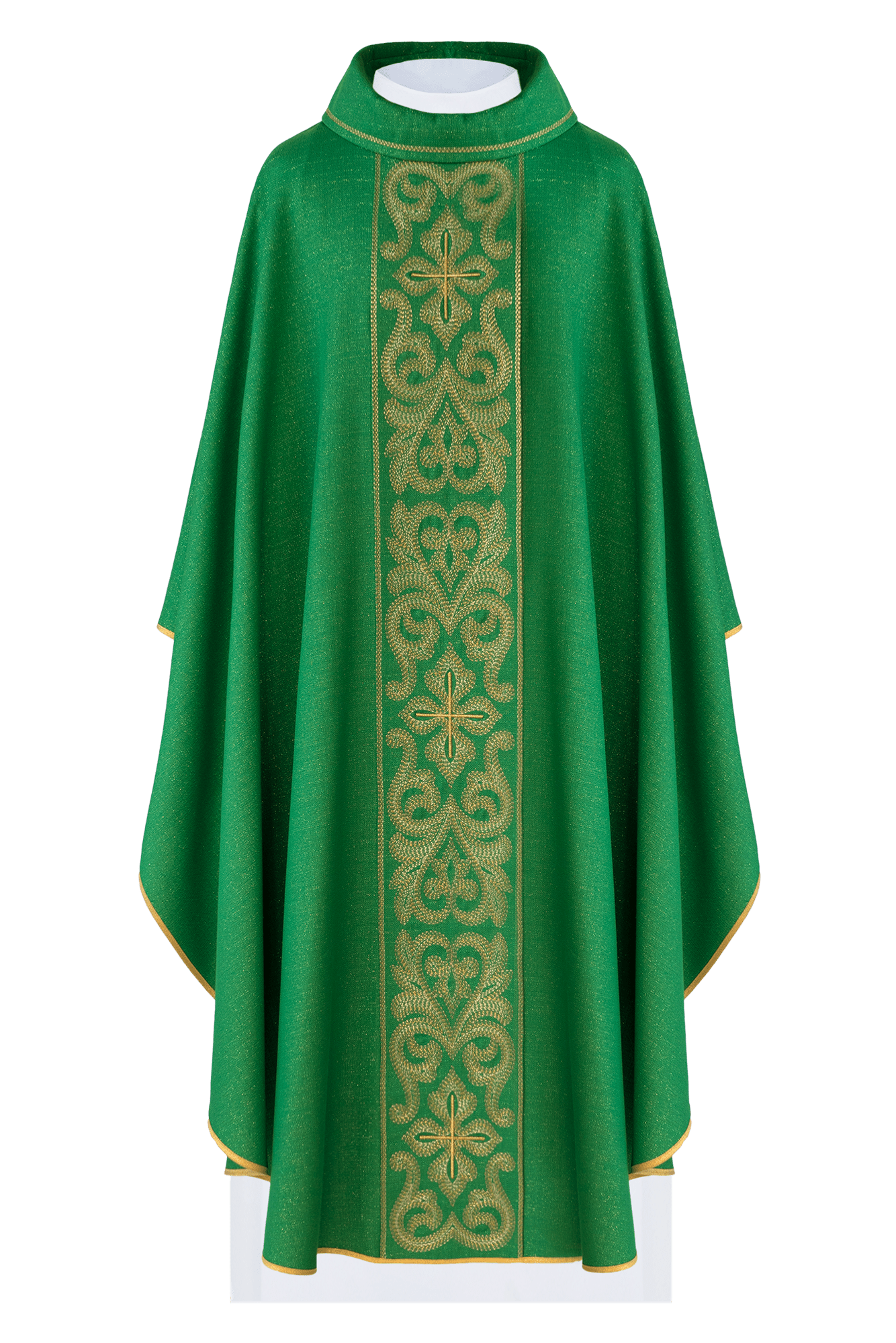 Chasuble richly embroidered with crosses Green