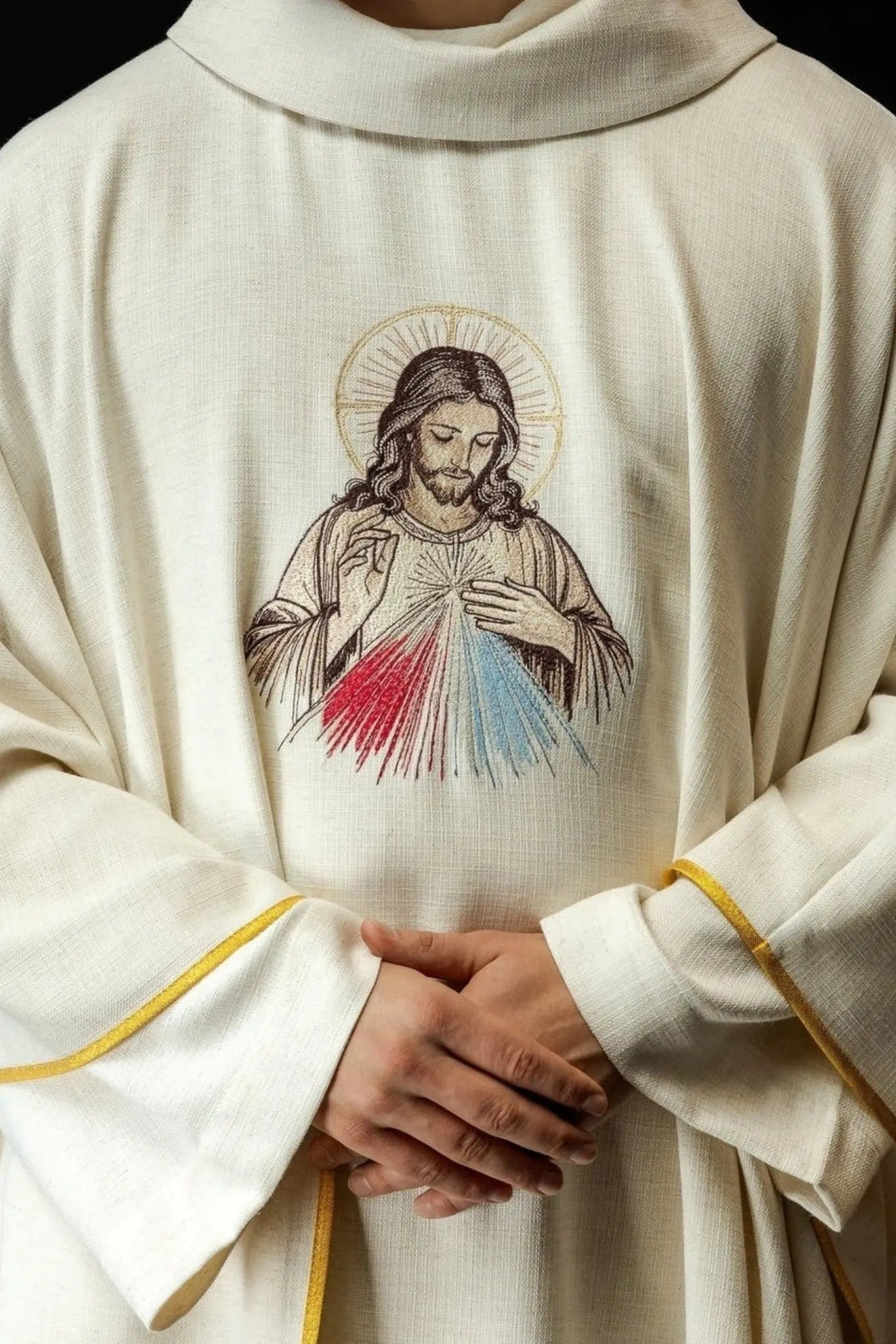 Ecru Chasuble with Image of the Merciful Jesus
