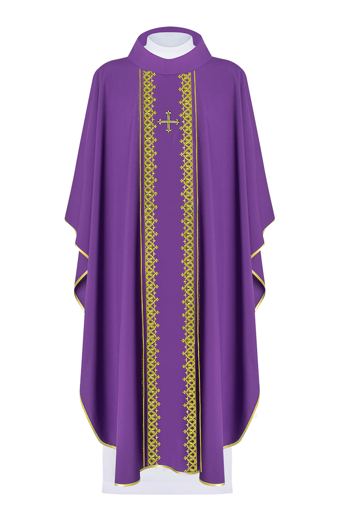 Embroidered chasuble Purple Small Cross