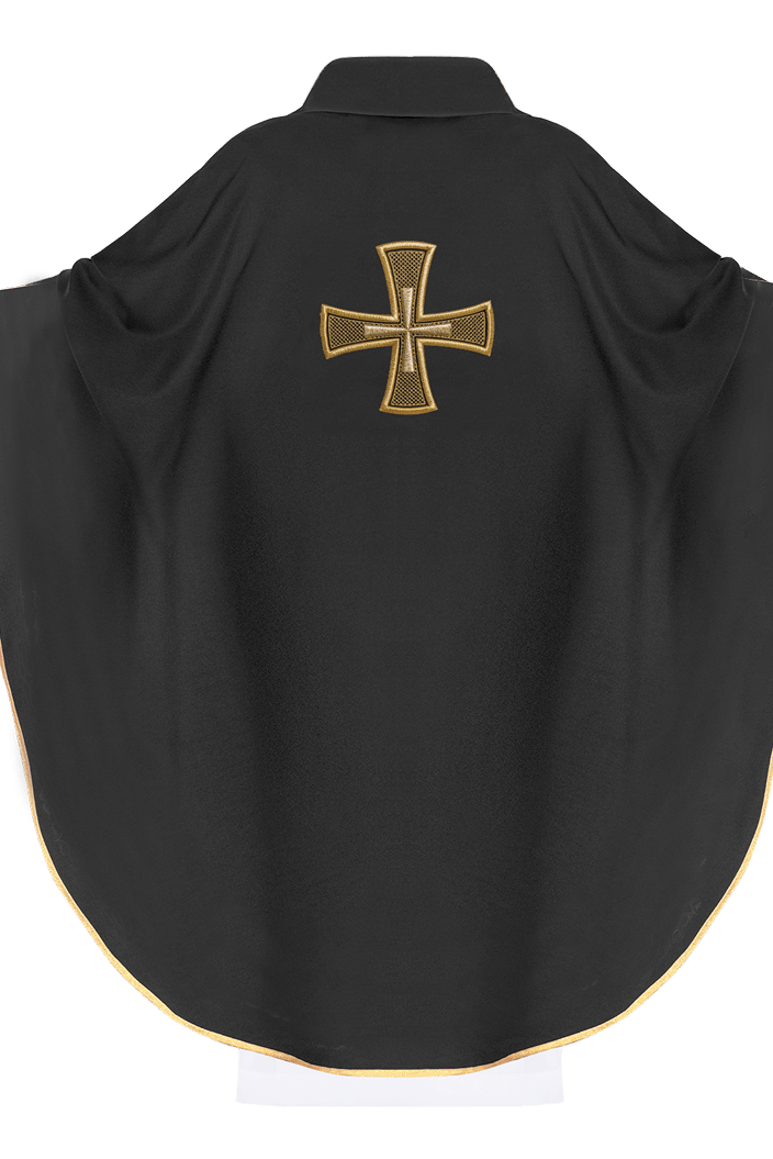 IHS embroidered chasuble Black