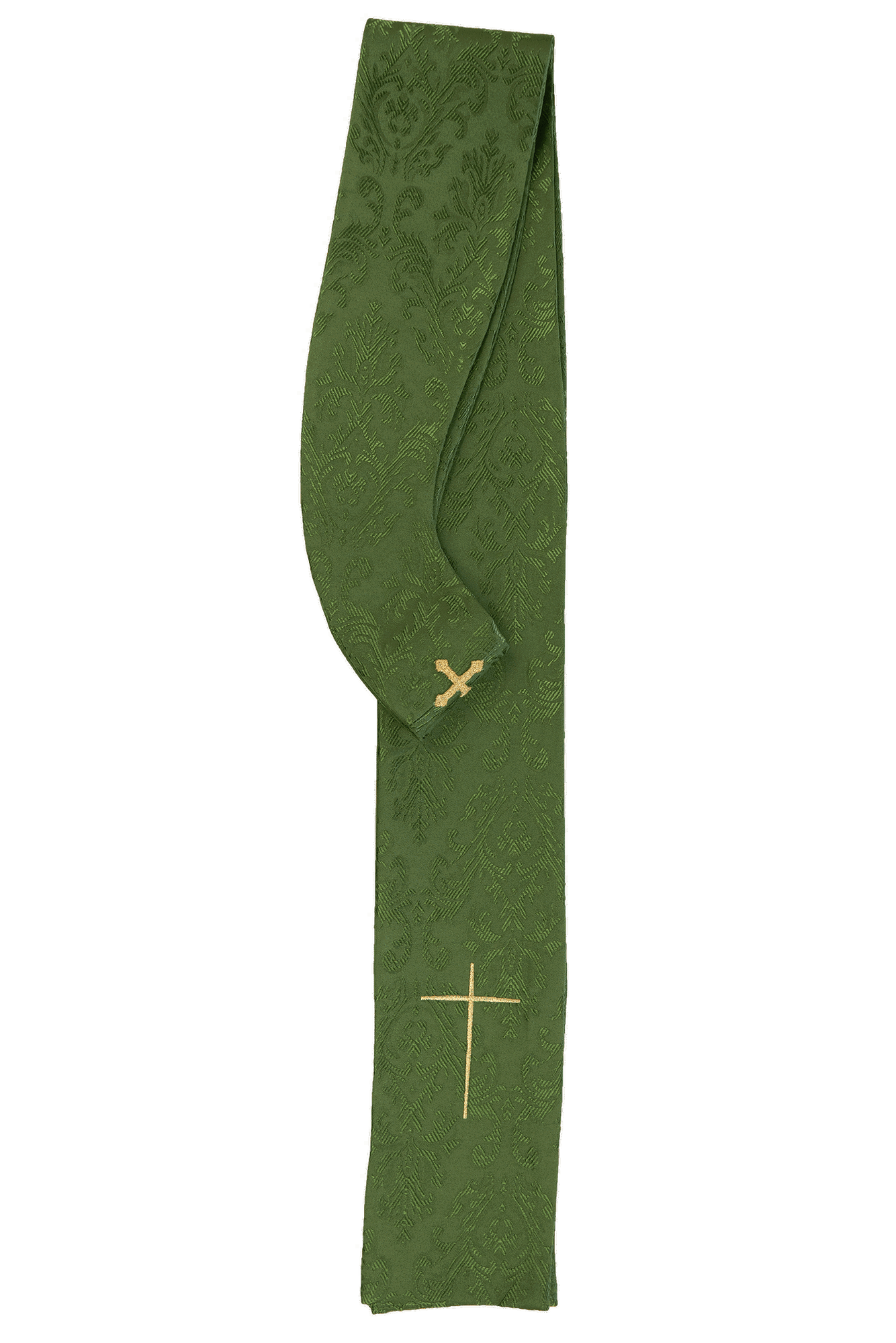 Embroidered chasuble IHS Green Decorative Fabric