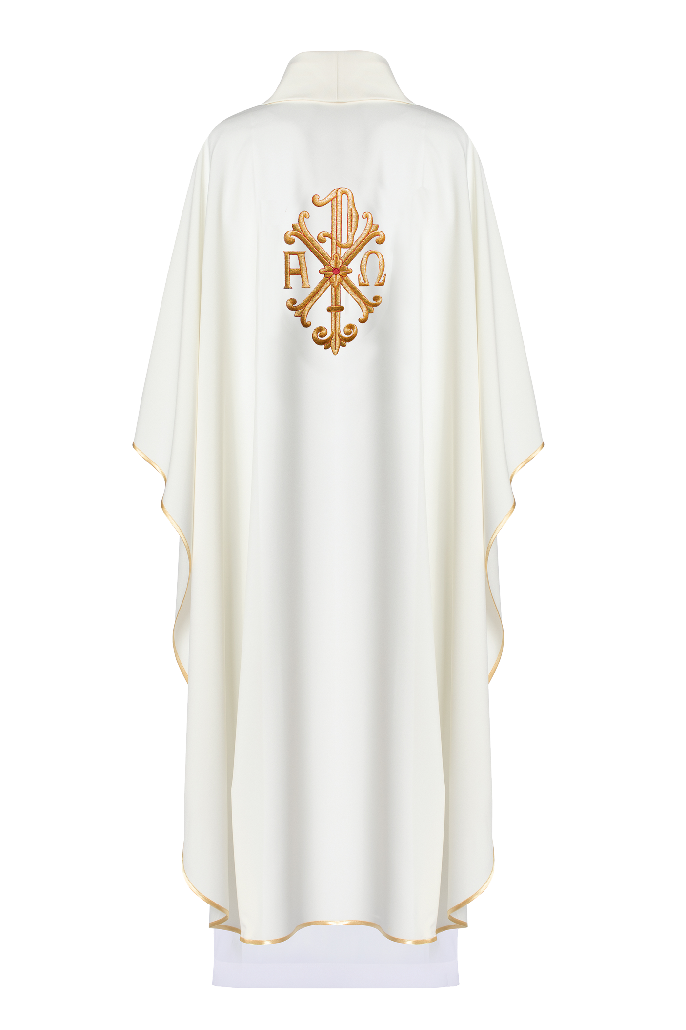 Embroidered cross ecru chasuble