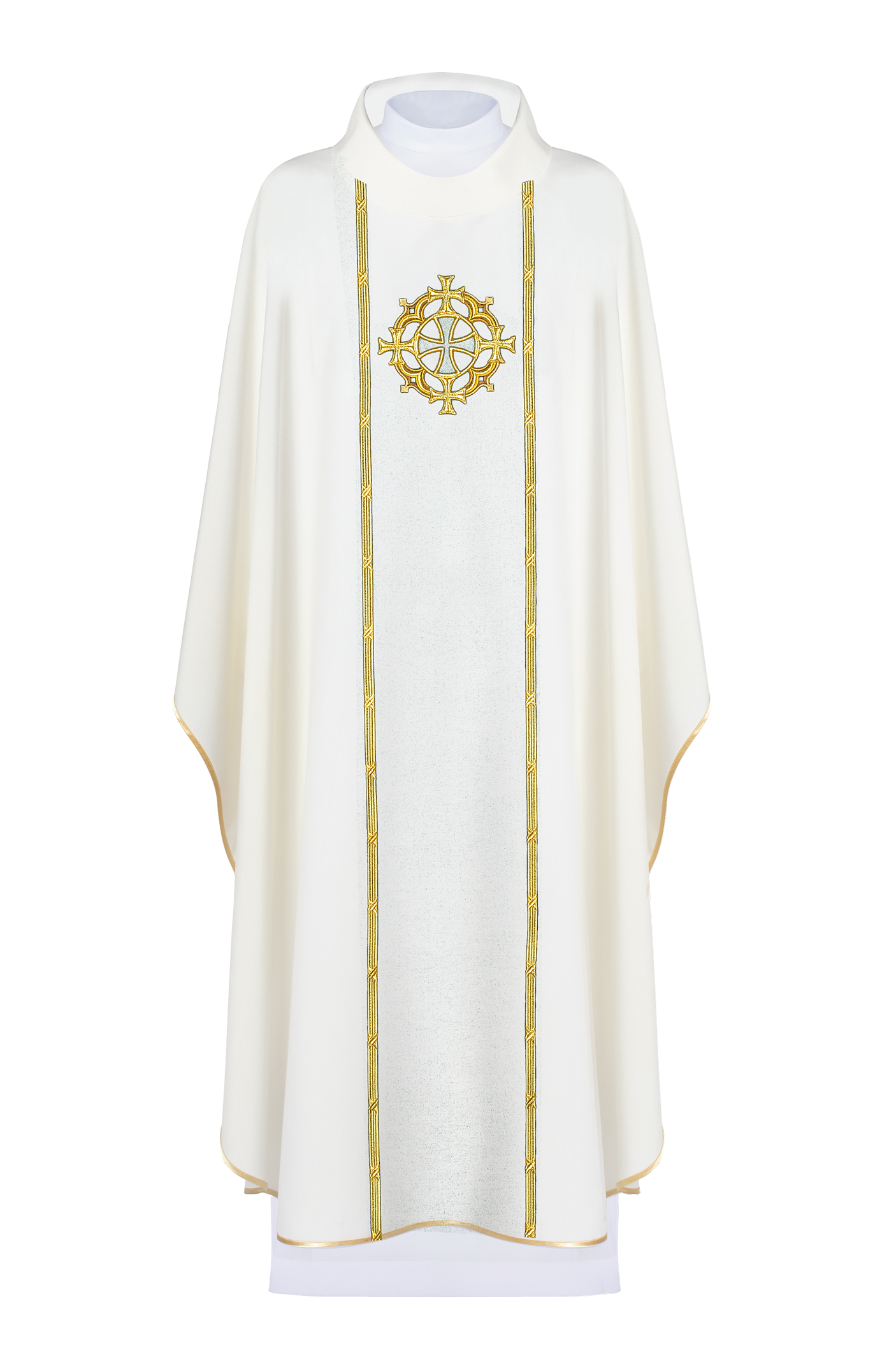 Embroidered cross ecru chasuble