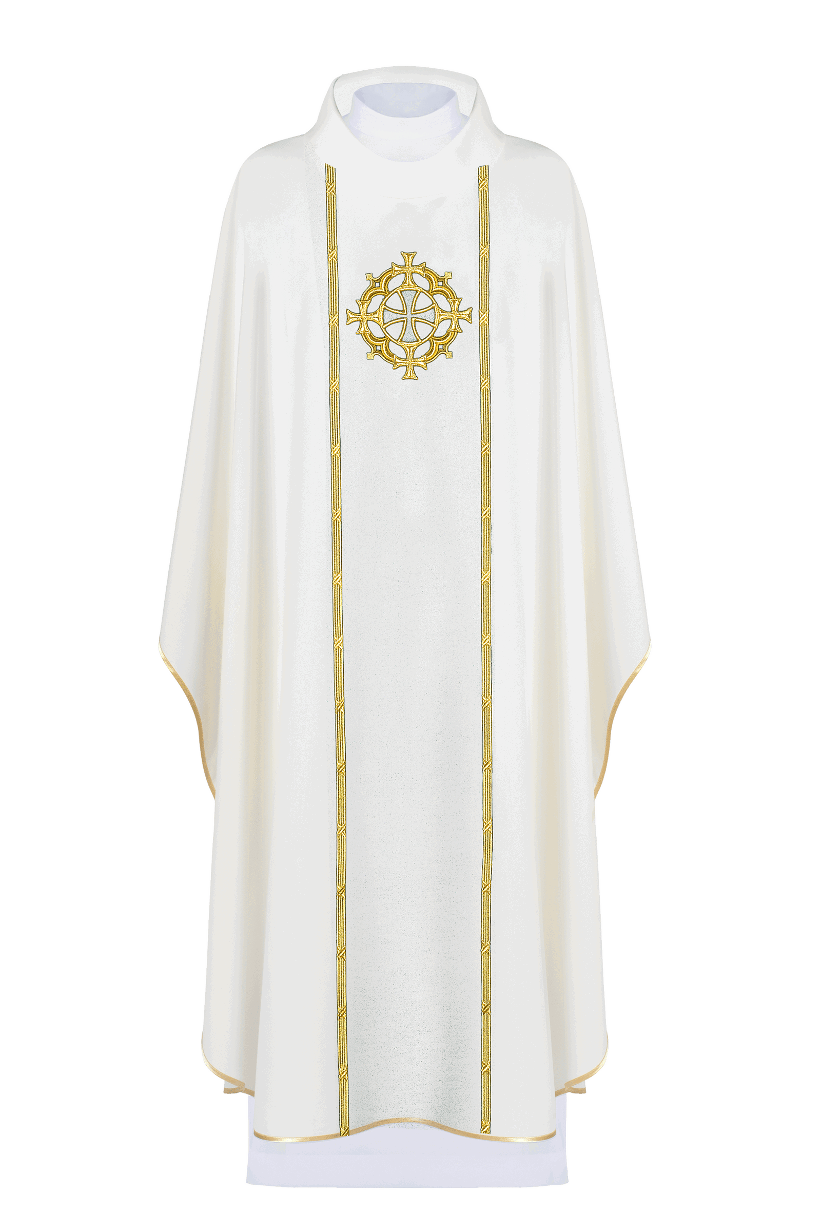 Embroidered cross ecru chasuble