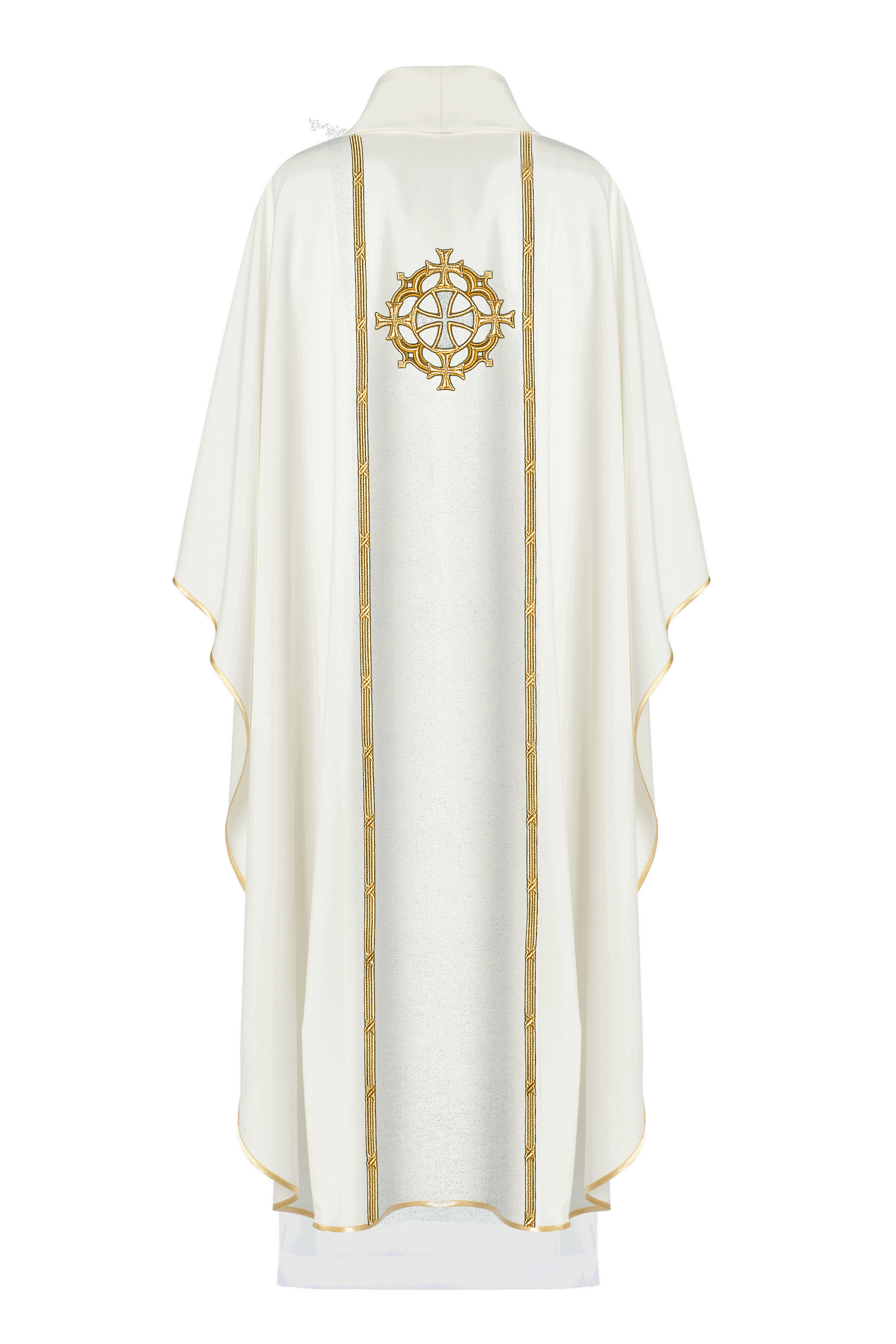 Embroidered cross ecru chasuble