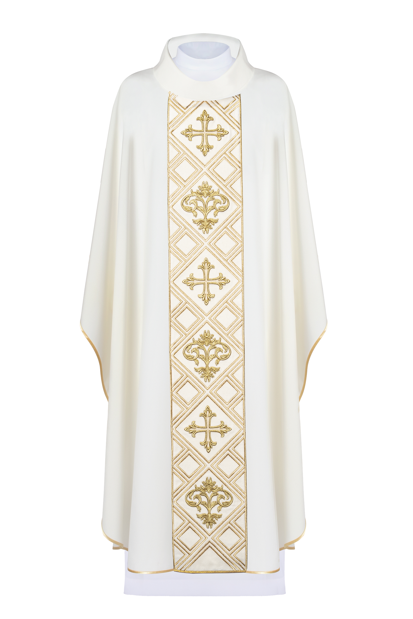 Embroidered cross ecru chasuble