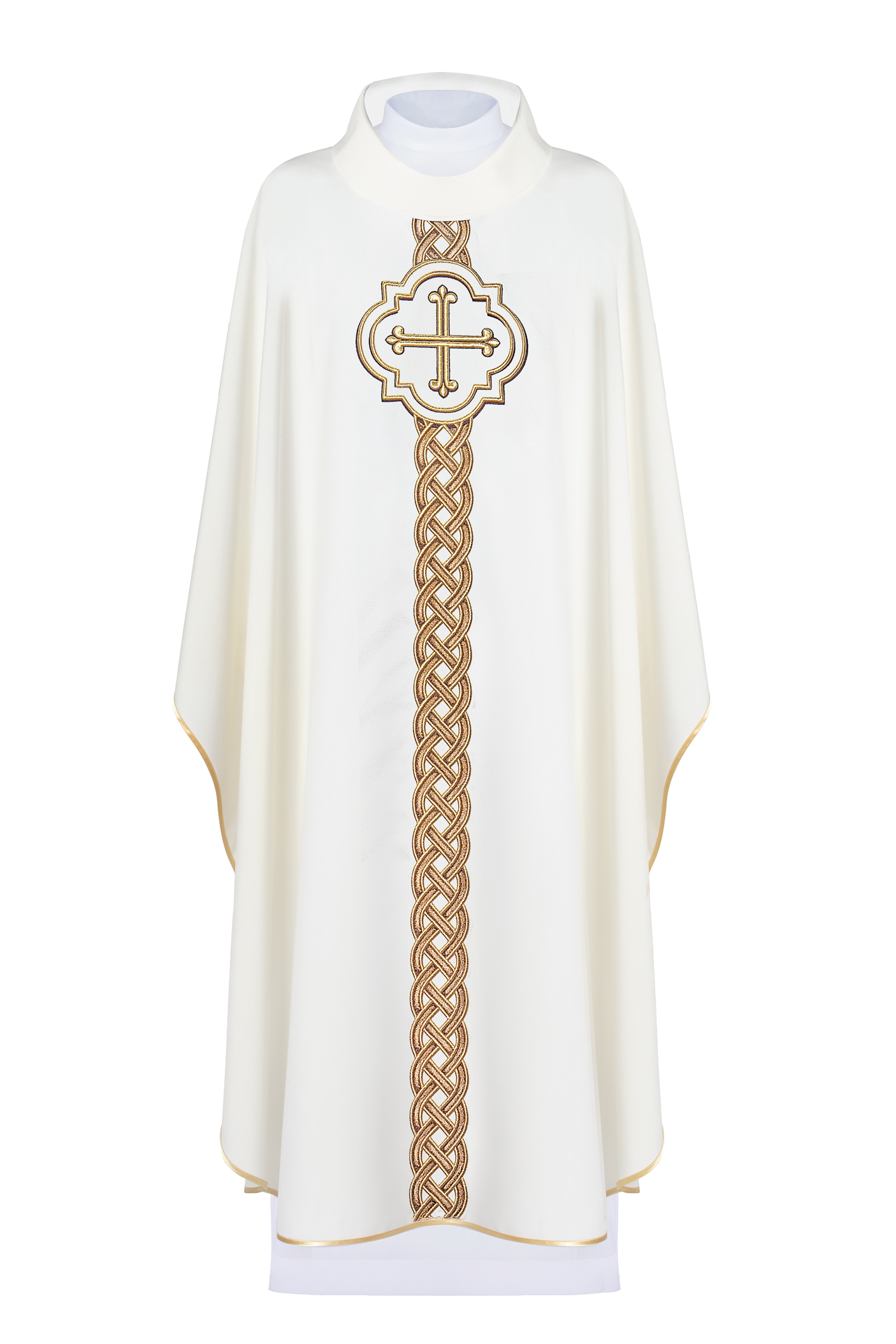 Embroidered cross ecru chasuble